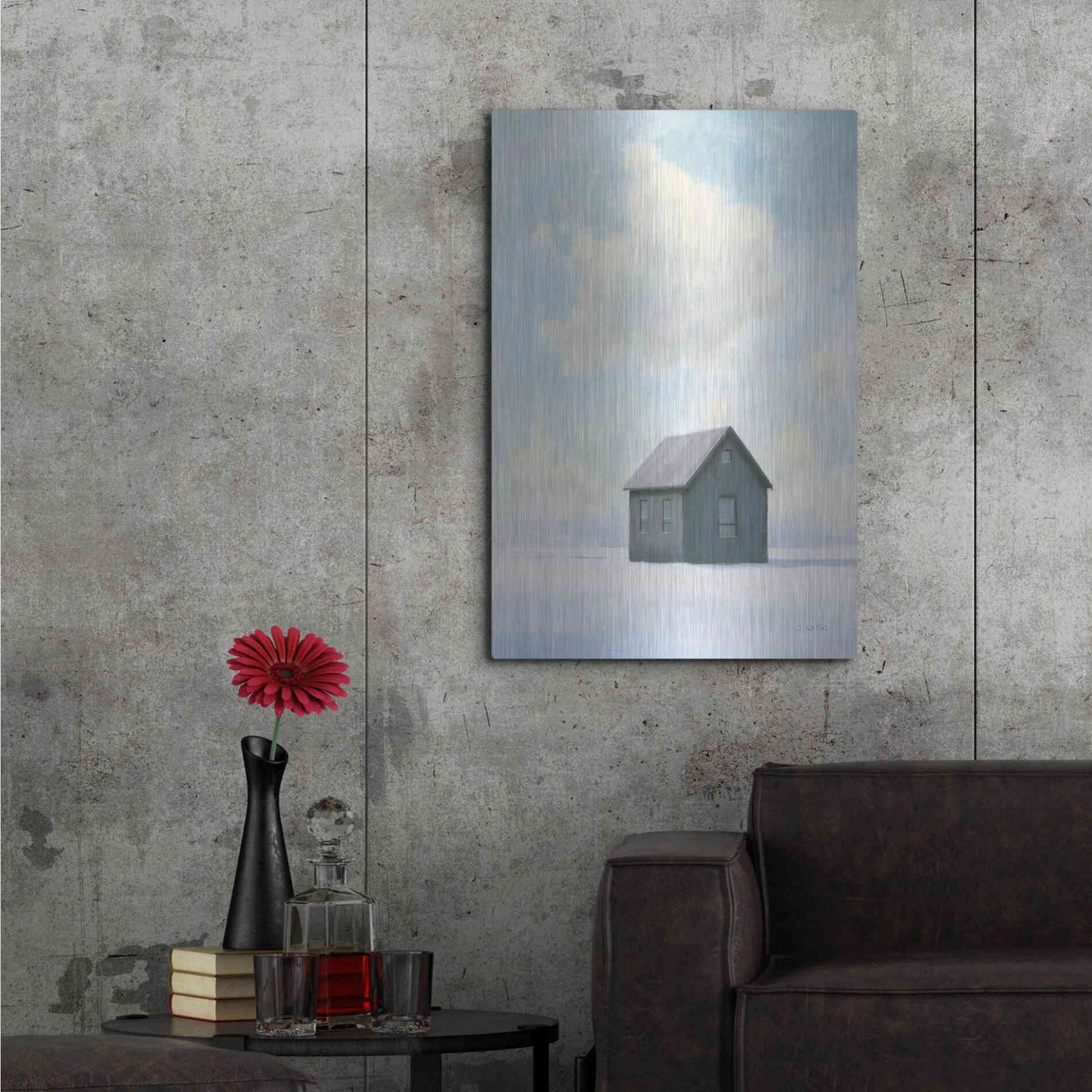 Luxe Metal Art 'Lonely Winter Landscape III' by James Wiens, Metal Wall Art,24x36