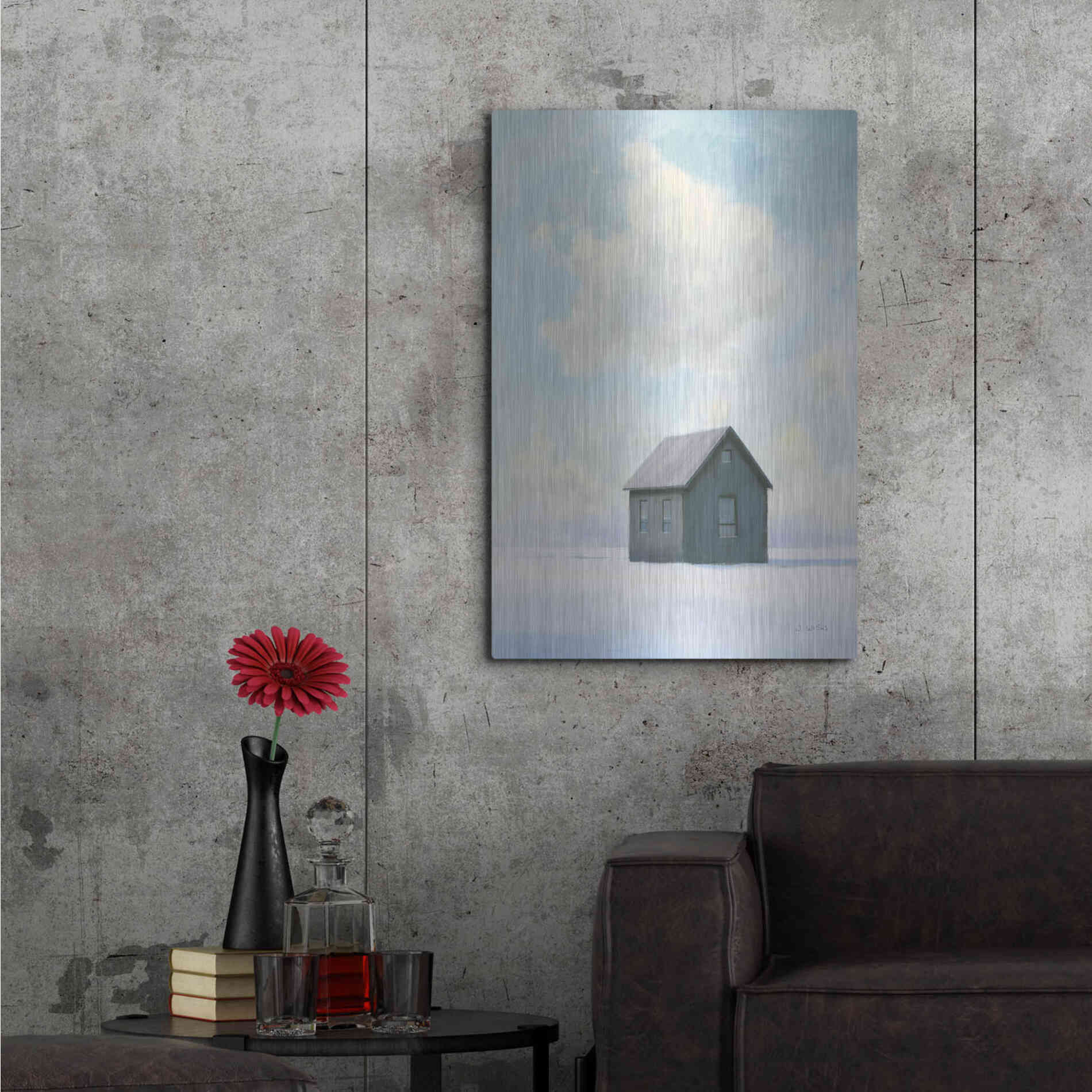 Luxe Metal Art 'Lonely Winter Landscape III' by James Wiens, Metal Wall Art,24x36