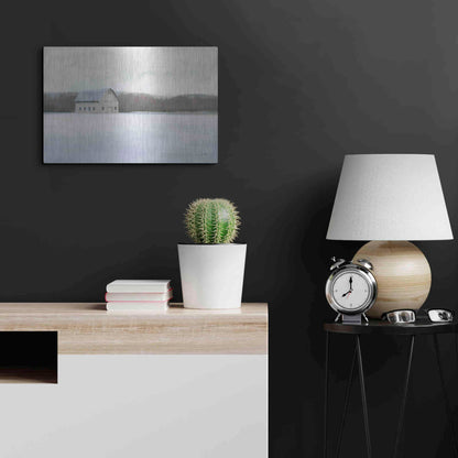 Luxe Metal Art 'Winter Barn' by James Wiens, Metal Wall Art,24x16