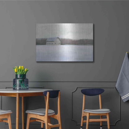 Luxe Metal Art 'Winter Barn' by James Wiens, Metal Wall Art,36x24