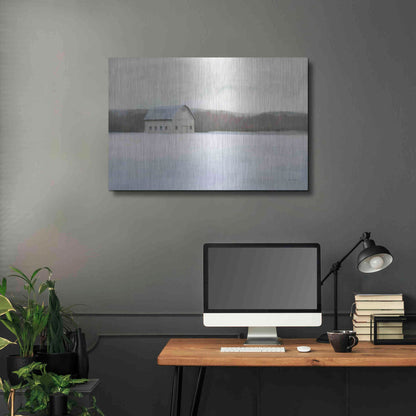 Luxe Metal Art 'Winter Barn' by James Wiens, Metal Wall Art,36x24