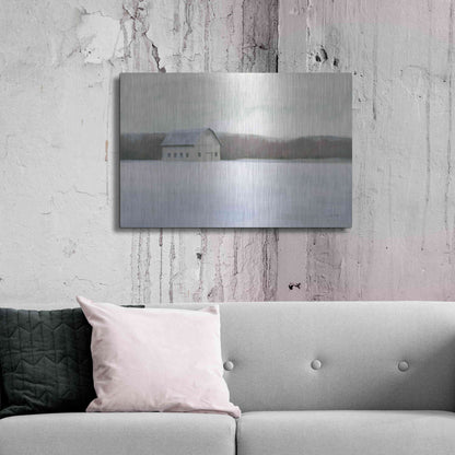 Luxe Metal Art 'Winter Barn' by James Wiens, Metal Wall Art,36x24