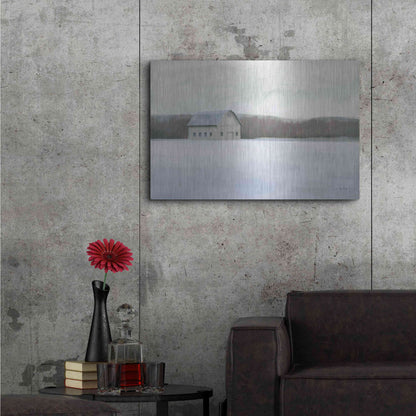 Luxe Metal Art 'Winter Barn' by James Wiens, Metal Wall Art,36x24
