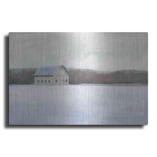 Luxe Metal Art 'Winter Barn' by James Wiens, Metal Wall Art