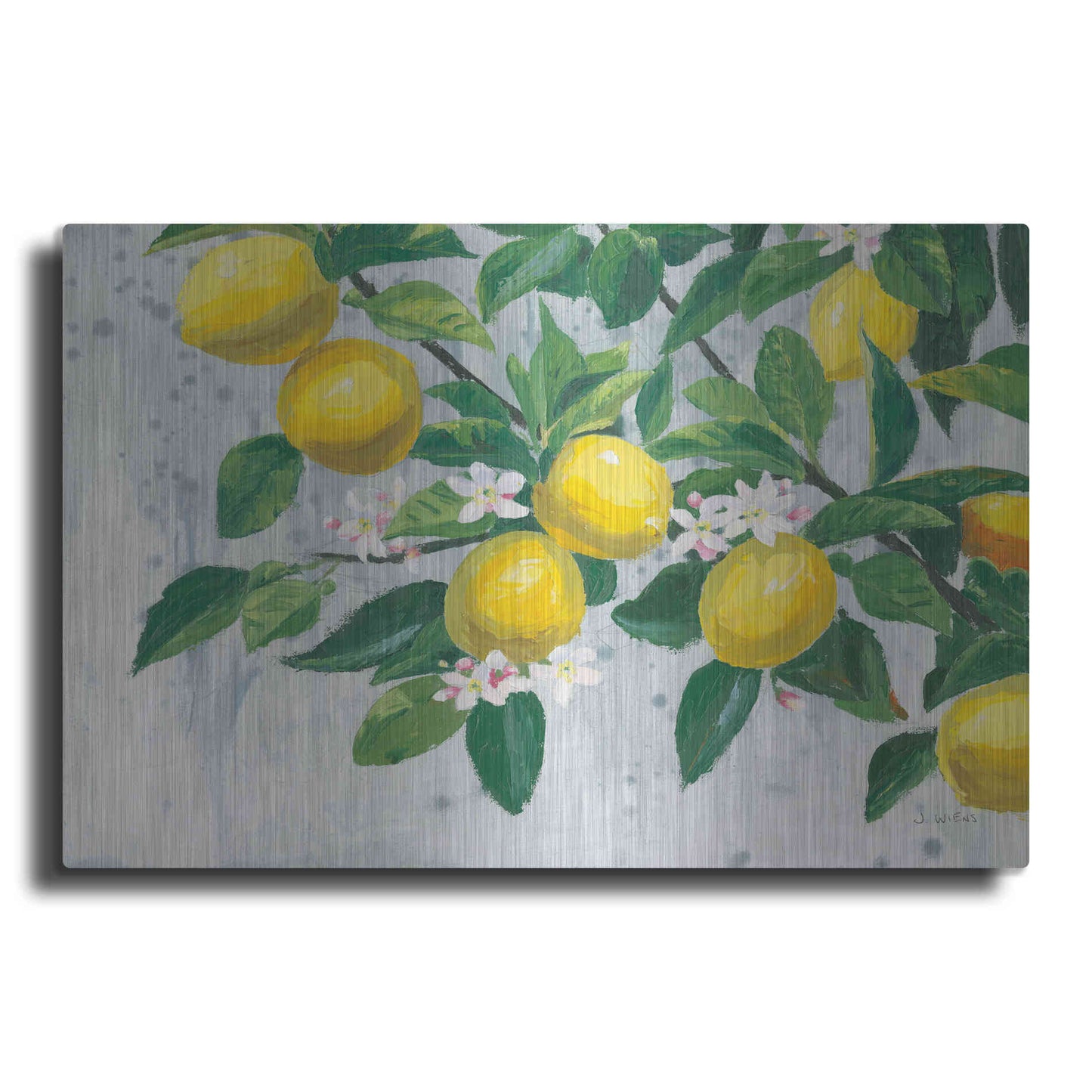 Luxe Metal Art 'Zesty Lemons' by James Wiens, Metal Wall Art