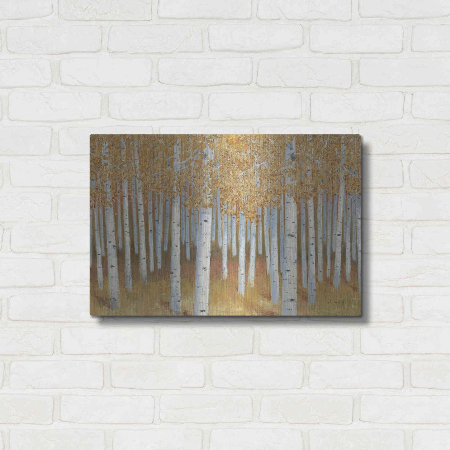 Luxe Metal Art 'Forest of Gold' by James Wiens, Metal Wall Art,24x16