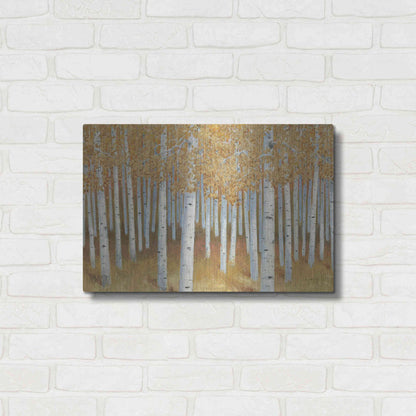Luxe Metal Art 'Forest of Gold' by James Wiens, Metal Wall Art,24x16