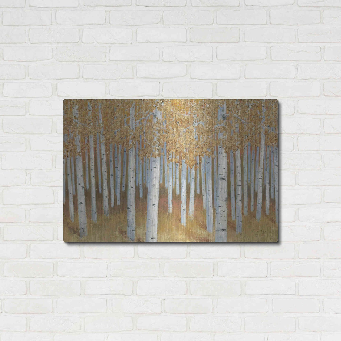 Luxe Metal Art 'Forest of Gold' by James Wiens, Metal Wall Art,36x24