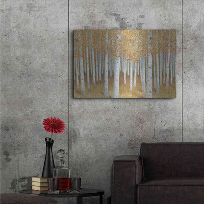 Luxe Metal Art 'Forest of Gold' by James Wiens, Metal Wall Art,36x24