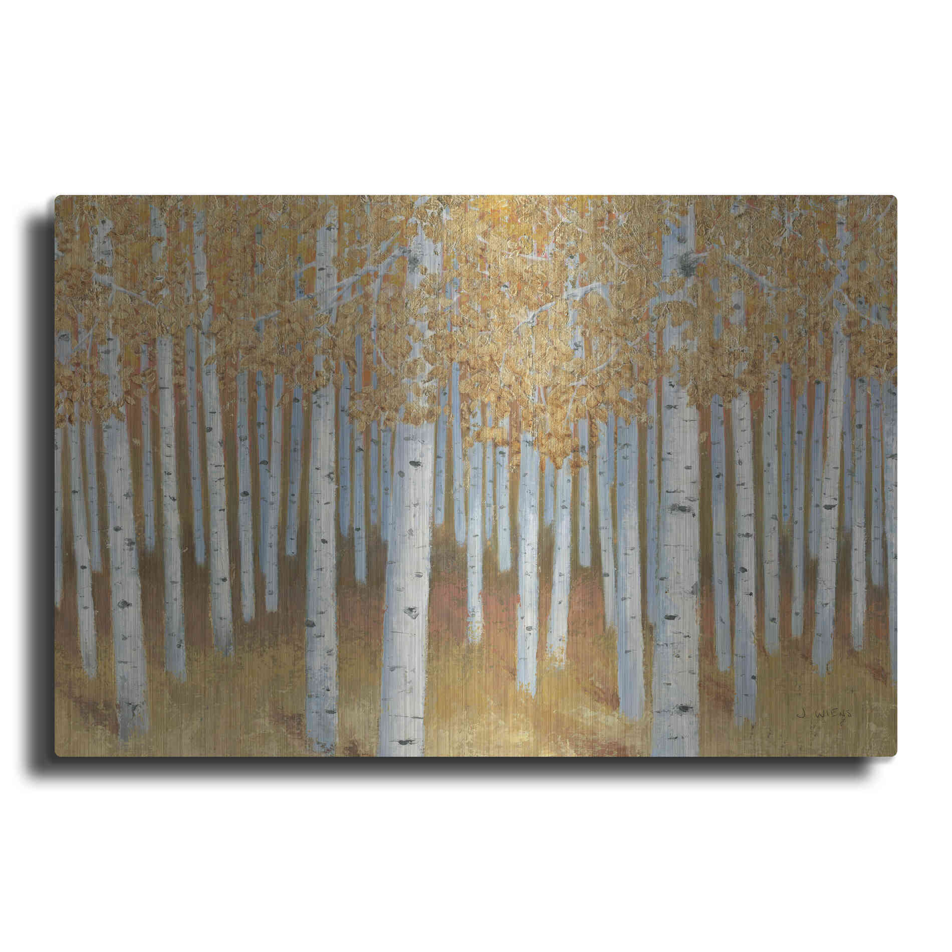 Luxe Metal Art 'Forest of Gold' by James Wiens, Metal Wall Art