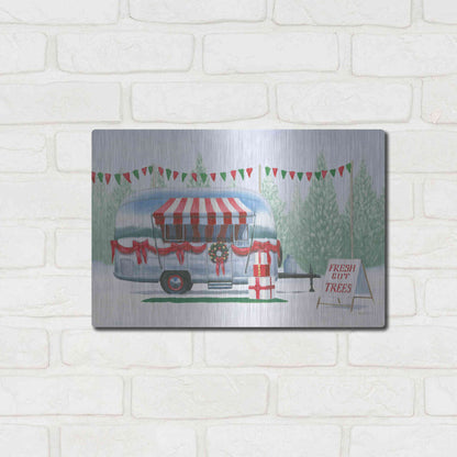 Luxe Metal Art 'Christmas Farm IV' by James Wiens, Metal Wall Art,16x12