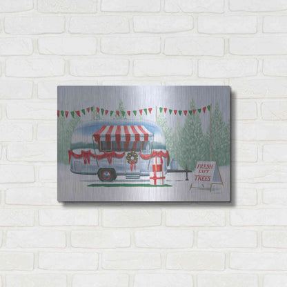 Luxe Metal Art 'Christmas Farm IV' by James Wiens, Metal Wall Art,24x16