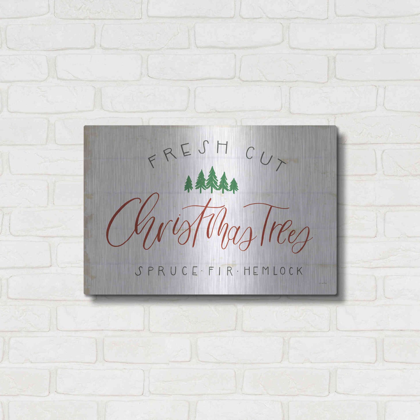 Luxe Metal Art 'Christmas Farm V' by James Wiens, Metal Wall Art,24x16