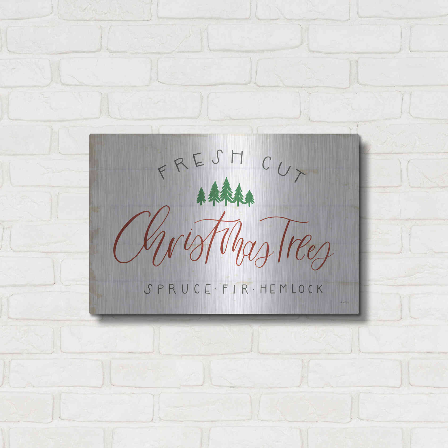 Luxe Metal Art 'Christmas Farm V' by James Wiens, Metal Wall Art,24x16