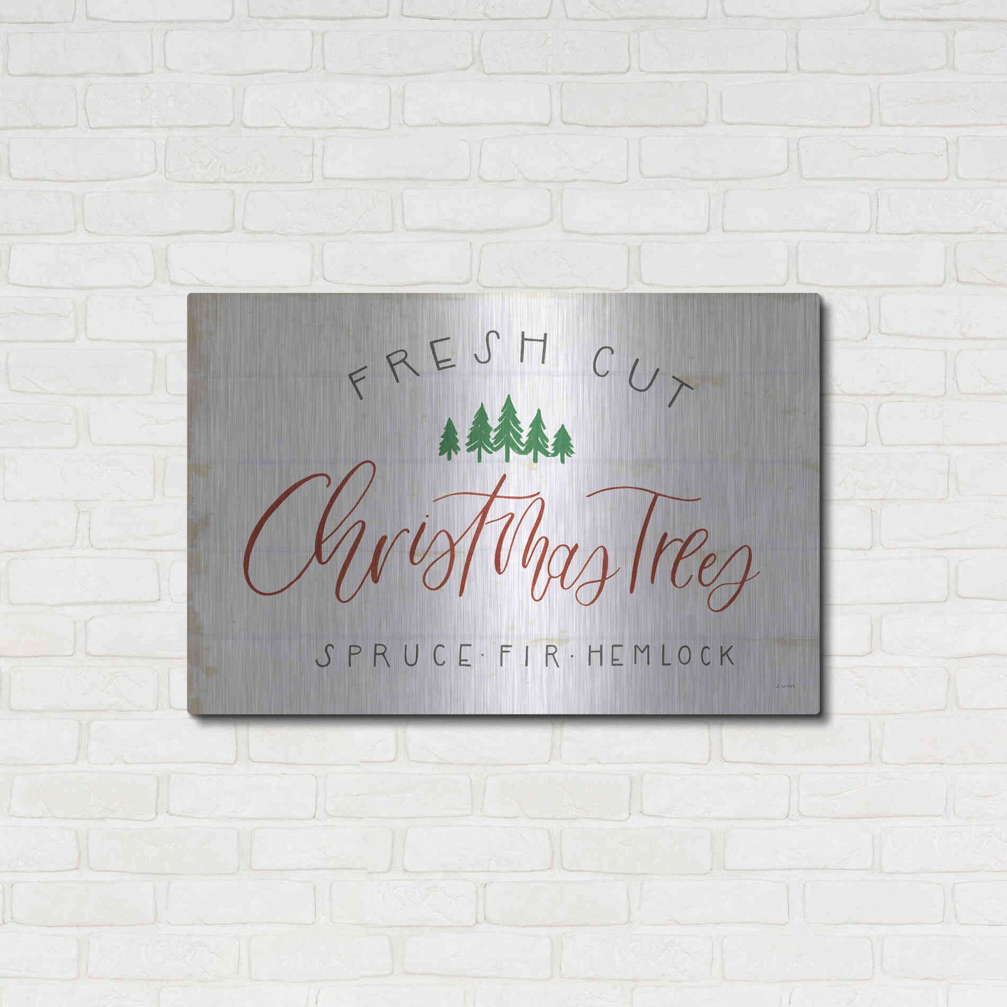 Luxe Metal Art 'Christmas Farm V' by James Wiens, Metal Wall Art,36x24