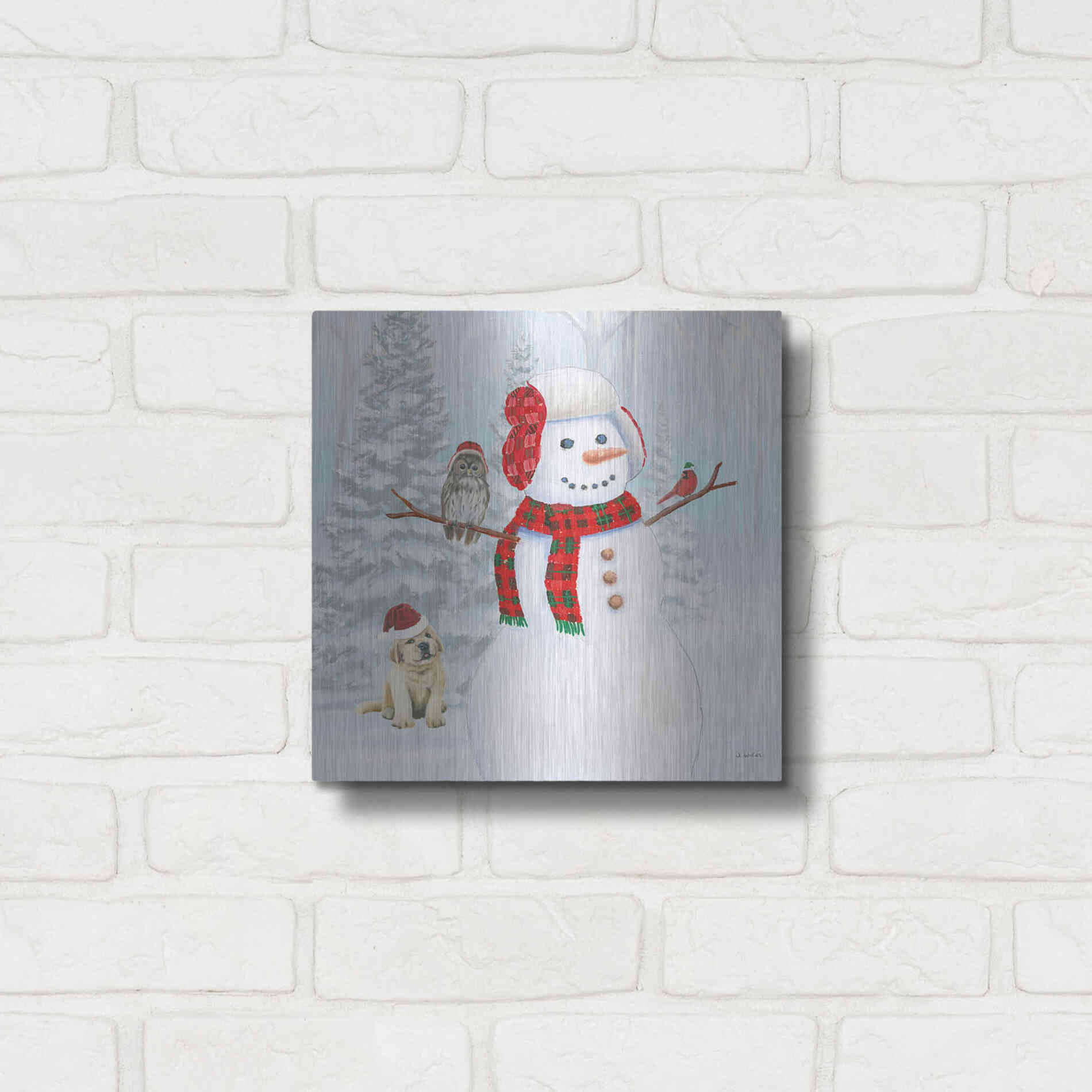 Luxe Metal Art 'Dressed for Christmas II Crop' by James Wiens, Metal Wall Art,12x12