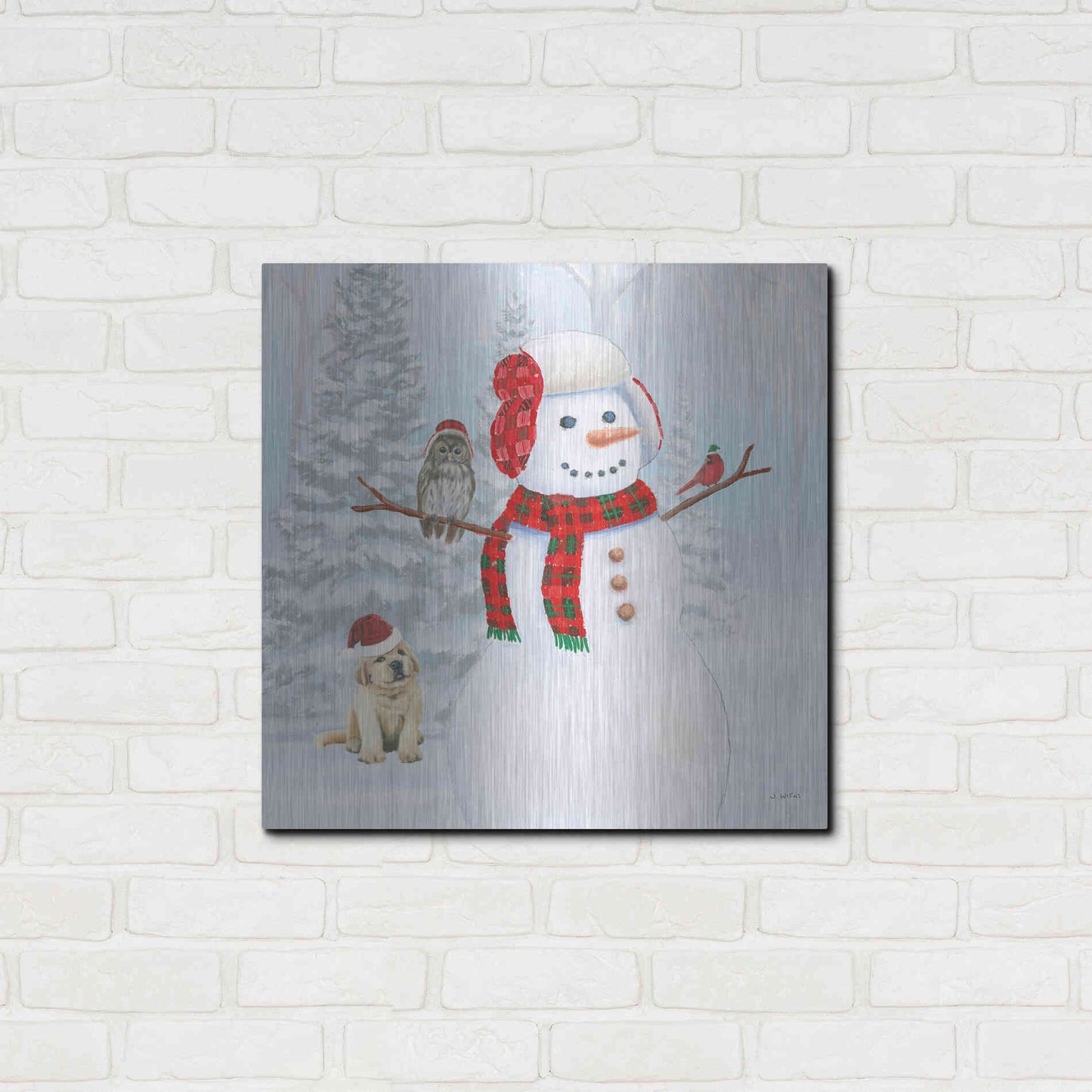 Luxe Metal Art 'Dressed for Christmas II Crop' by James Wiens, Metal Wall Art,24x24