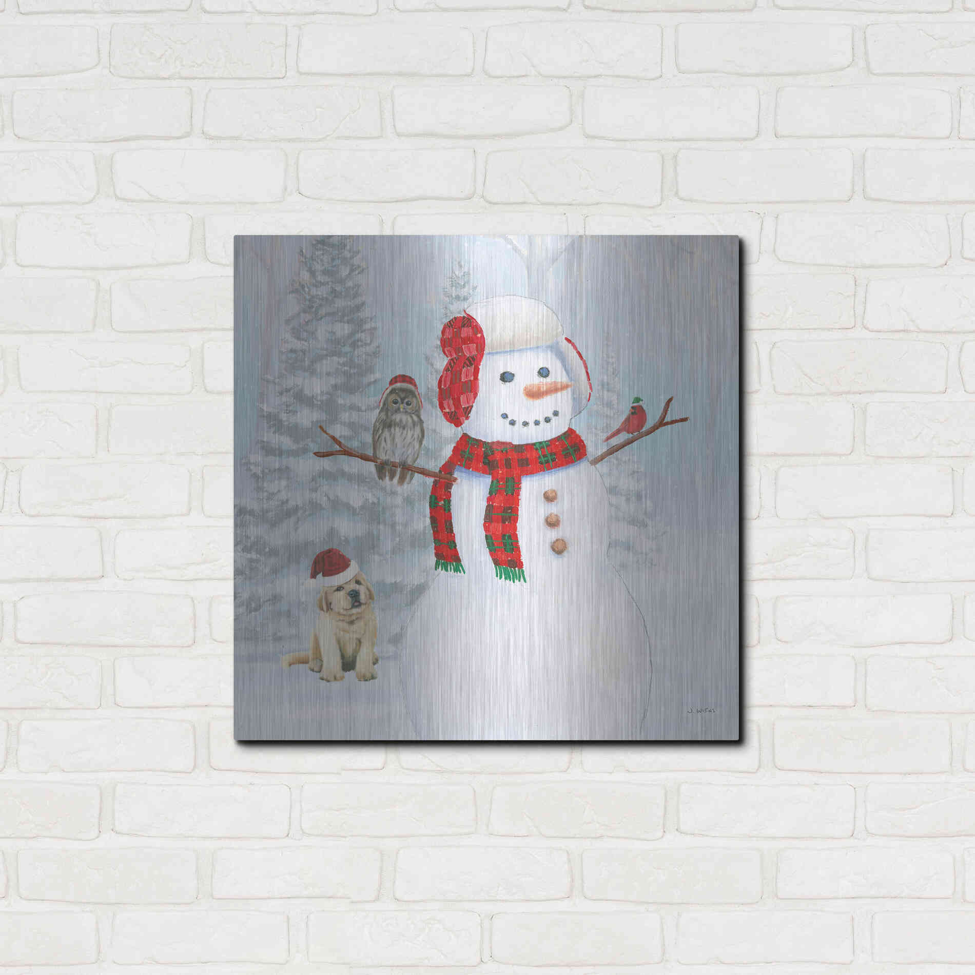 Luxe Metal Art 'Dressed for Christmas II Crop' by James Wiens, Metal Wall Art,24x24