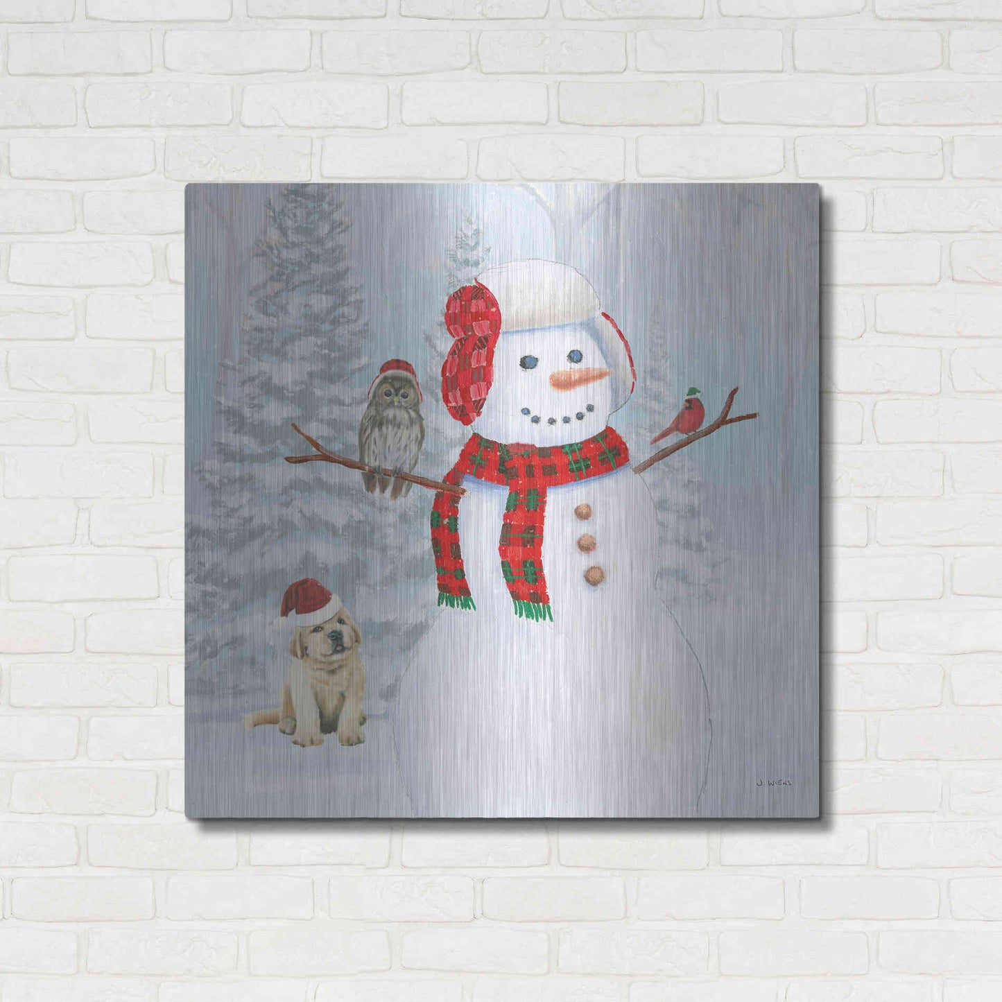 Luxe Metal Art 'Dressed for Christmas II Crop' by James Wiens, Metal Wall Art,36x36