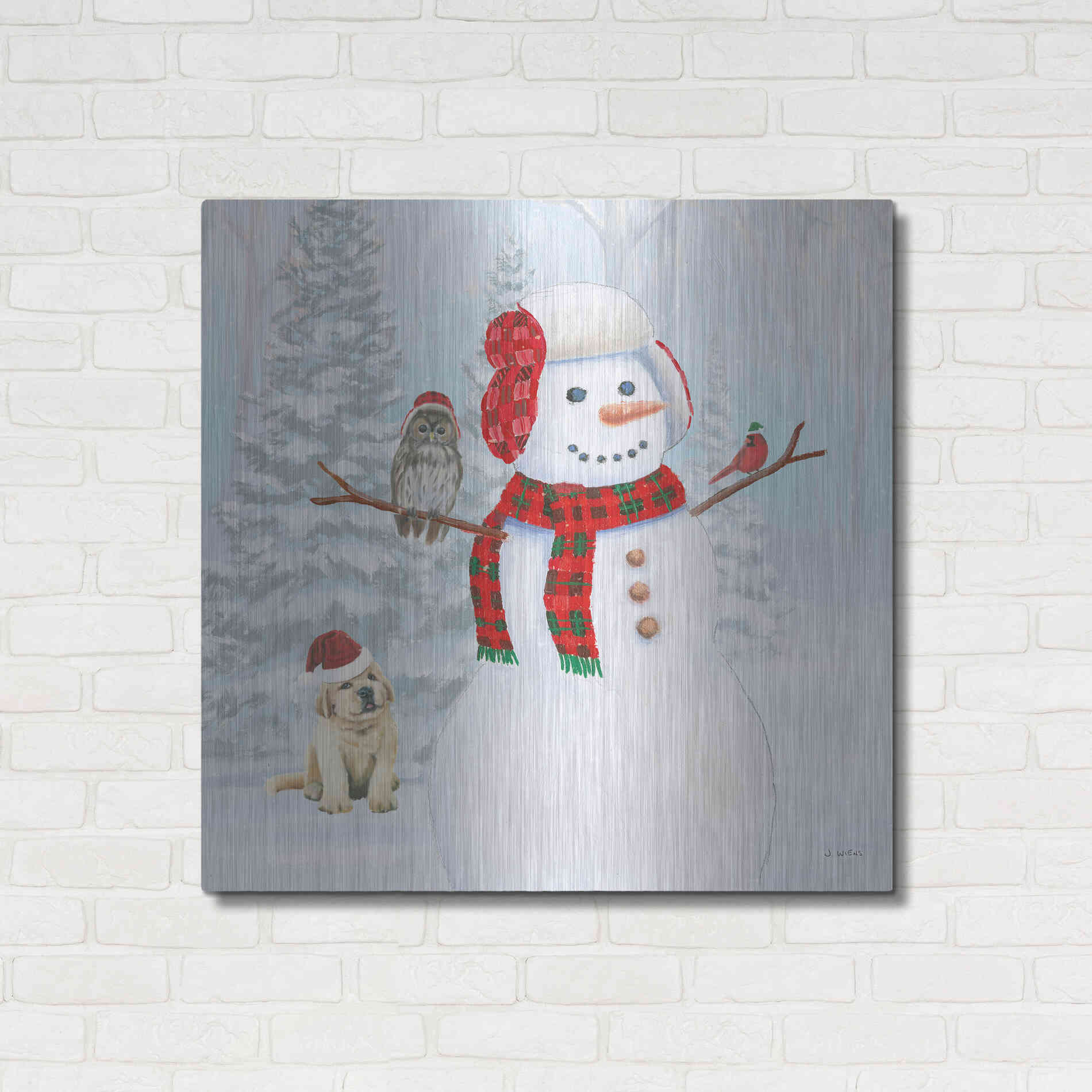 Luxe Metal Art 'Dressed for Christmas II Crop' by James Wiens, Metal Wall Art,36x36