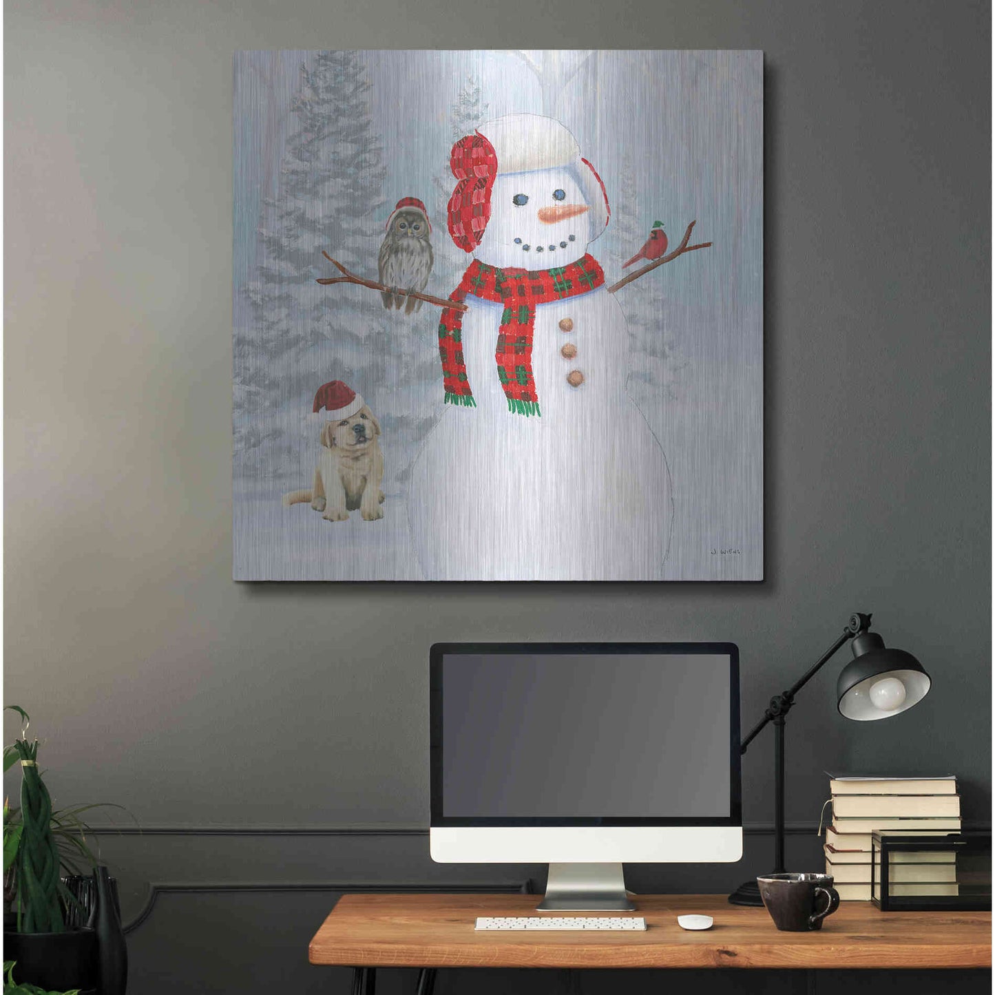 Luxe Metal Art 'Dressed for Christmas II Crop' by James Wiens, Metal Wall Art,36x36