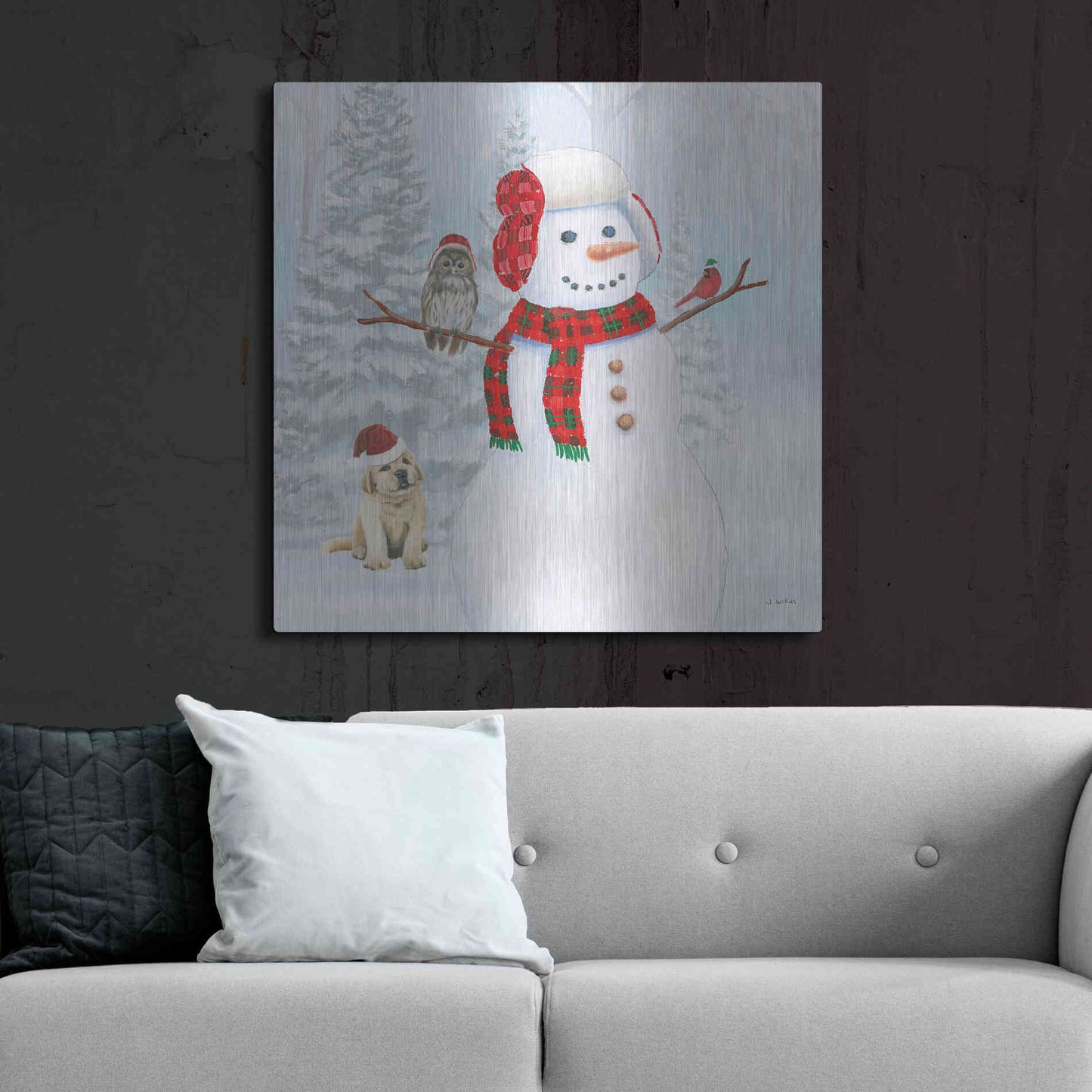 Luxe Metal Art 'Dressed for Christmas II Crop' by James Wiens, Metal Wall Art,36x36