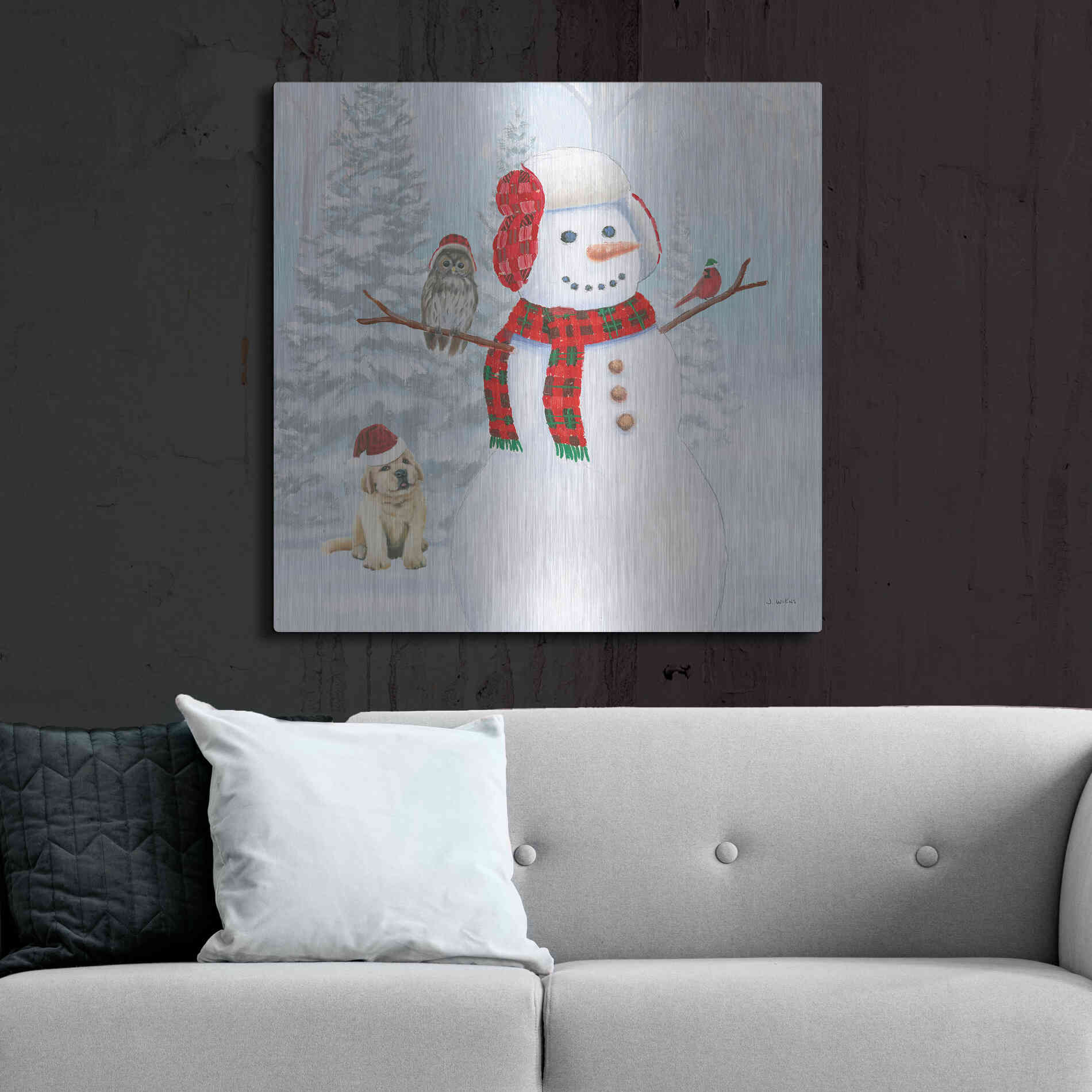 Luxe Metal Art 'Dressed for Christmas II Crop' by James Wiens, Metal Wall Art,36x36