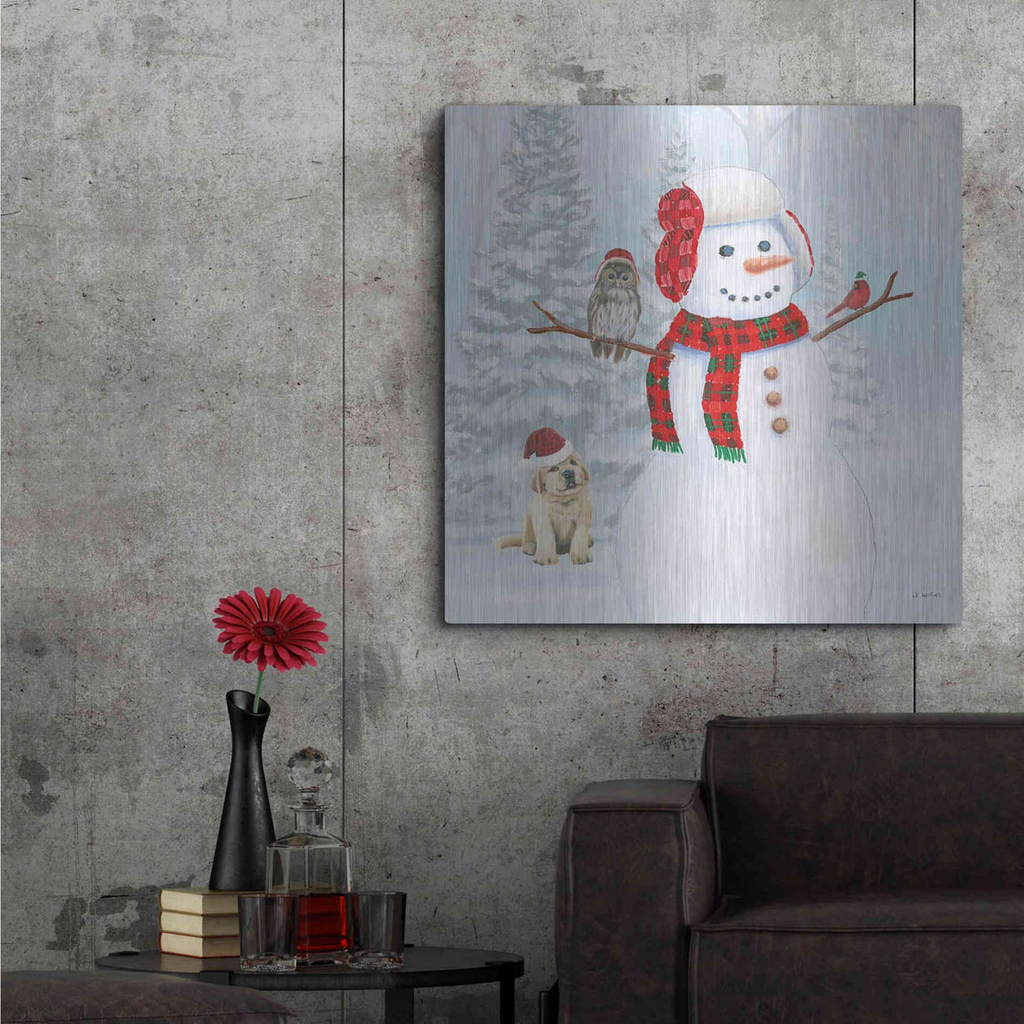 Luxe Metal Art 'Dressed for Christmas II Crop' by James Wiens, Metal Wall Art,36x36