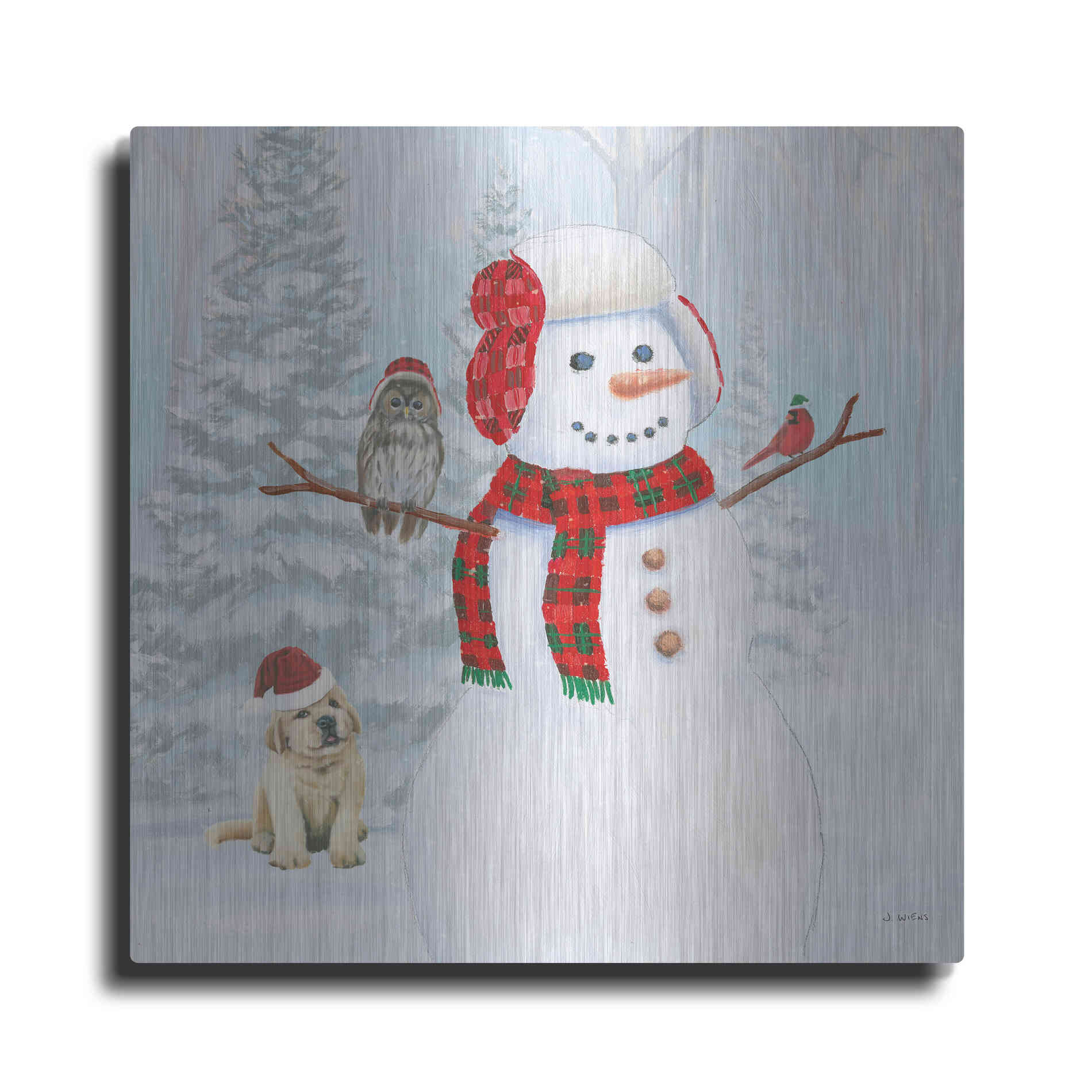 Luxe Metal Art 'Dressed for Christmas II Crop' by James Wiens, Metal Wall Art