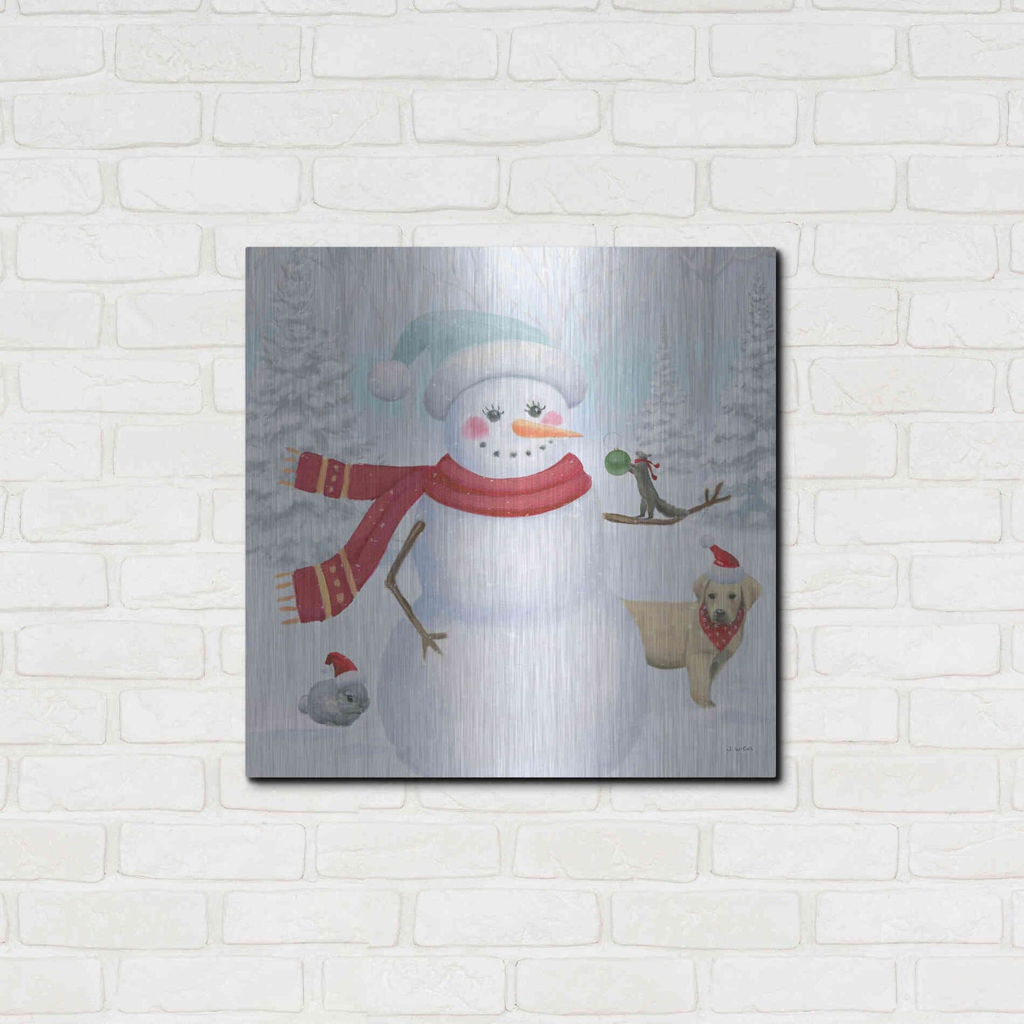 Luxe Metal Art 'Dressed for Christmas III Crop' by James Wiens, Metal Wall Art,24x24