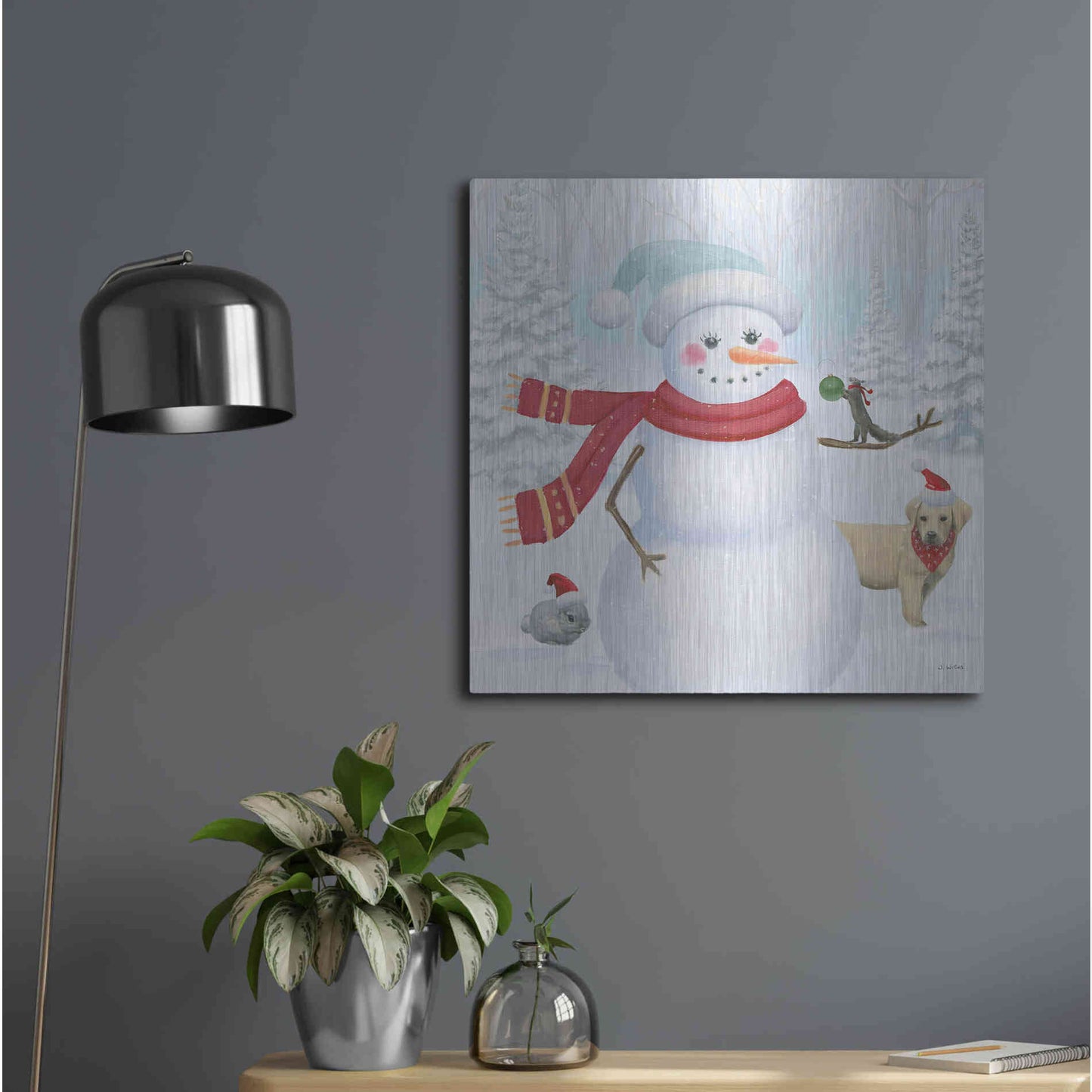 Luxe Metal Art 'Dressed for Christmas III Crop' by James Wiens, Metal Wall Art,24x24