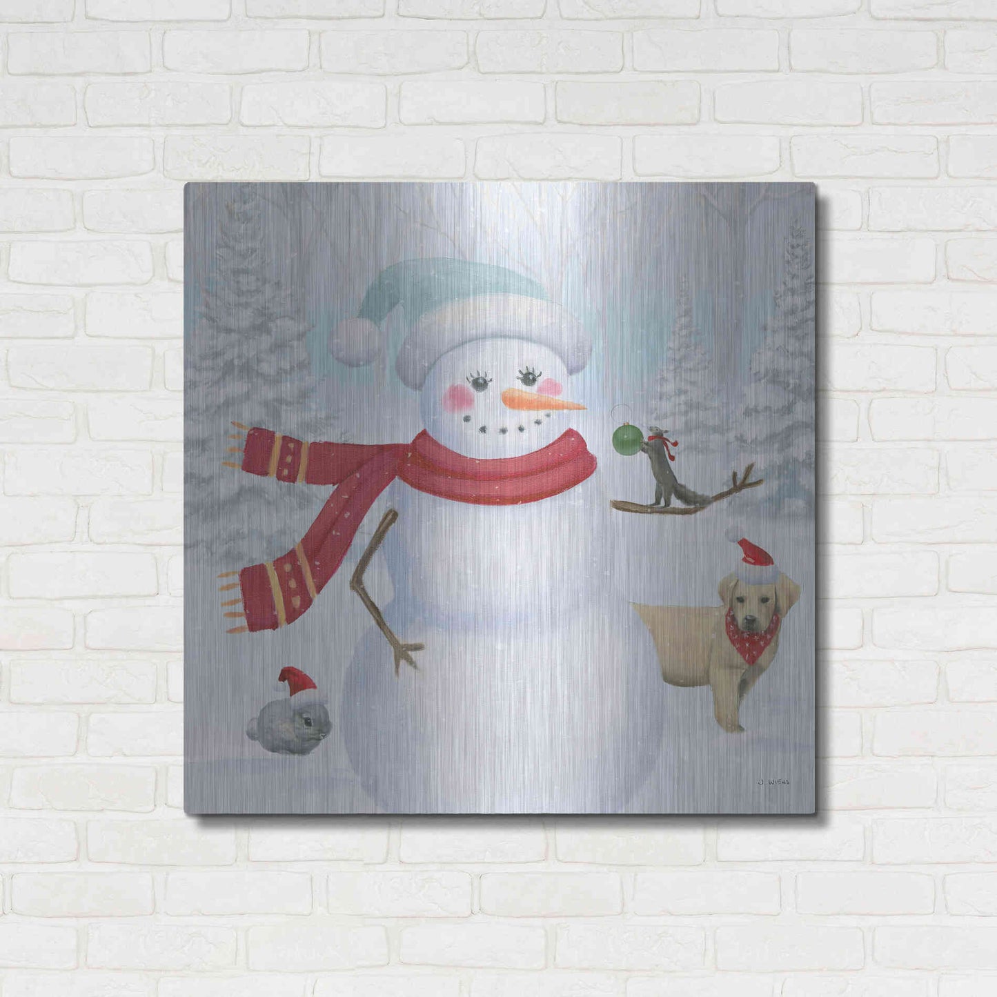 Luxe Metal Art 'Dressed for Christmas III Crop' by James Wiens, Metal Wall Art,36x36