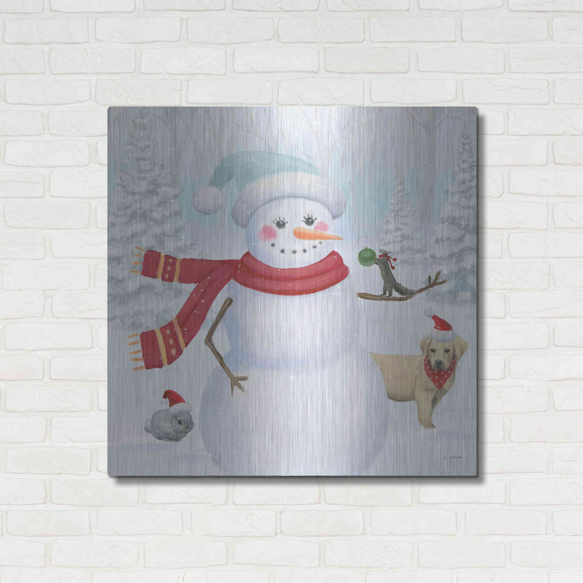 Luxe Metal Art 'Dressed for Christmas III Crop' by James Wiens, Metal Wall Art,36x36