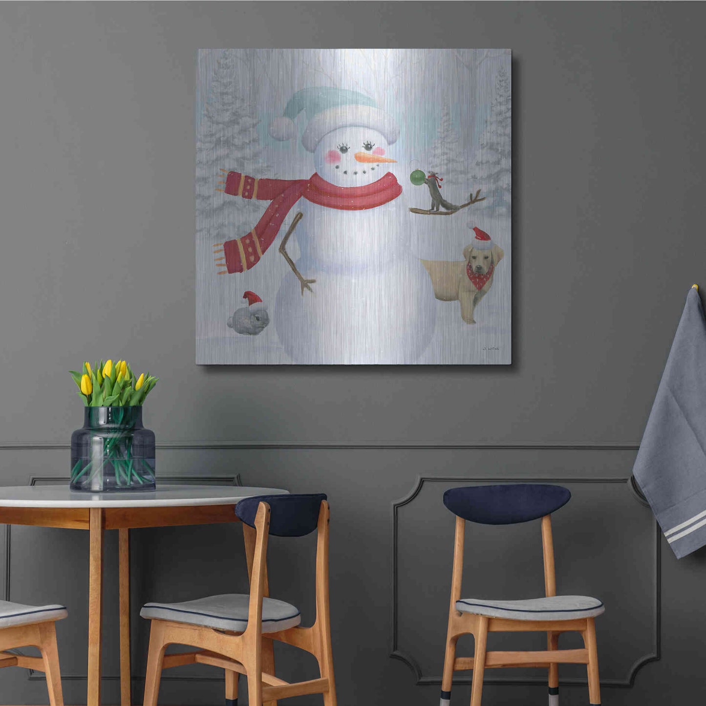 Luxe Metal Art 'Dressed for Christmas III Crop' by James Wiens, Metal Wall Art,36x36