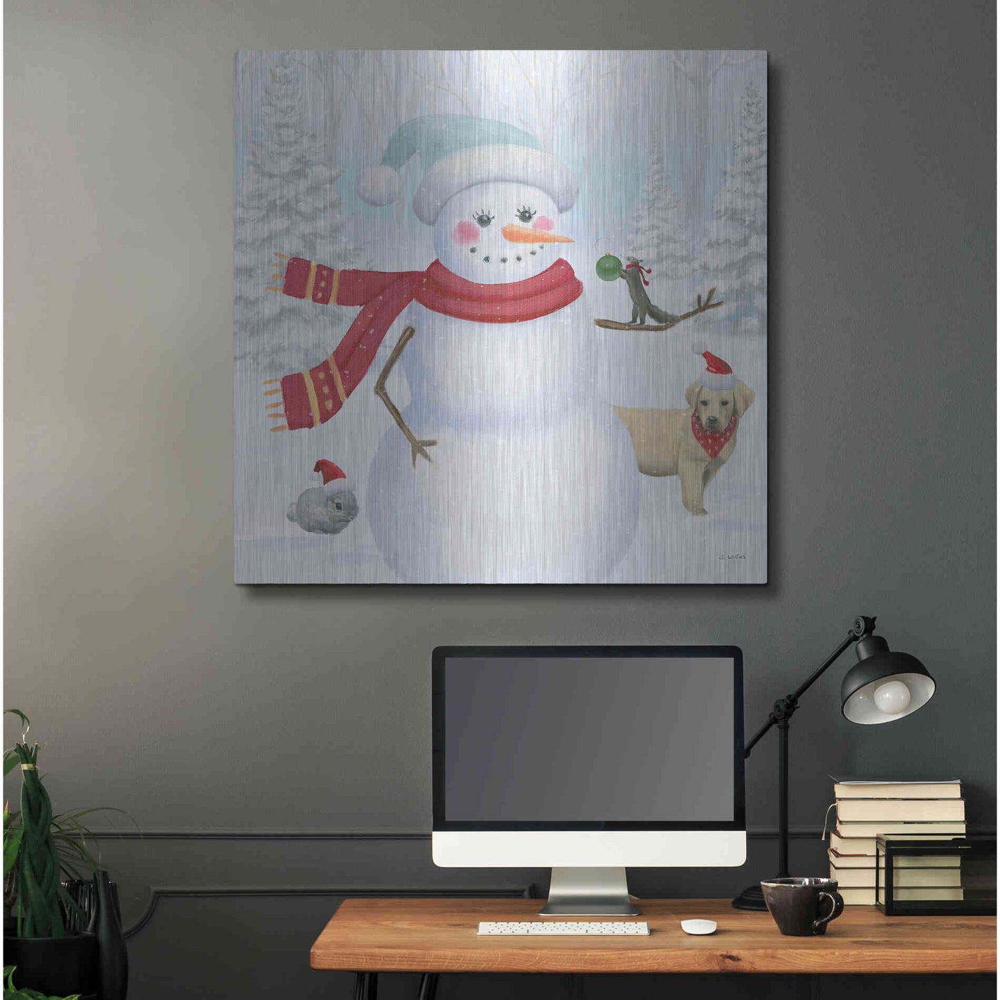 Luxe Metal Art 'Dressed for Christmas III Crop' by James Wiens, Metal Wall Art,36x36