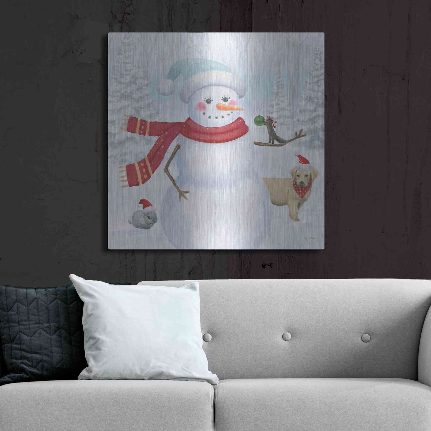 Luxe Metal Art 'Dressed for Christmas III Crop' by James Wiens, Metal Wall Art,36x36