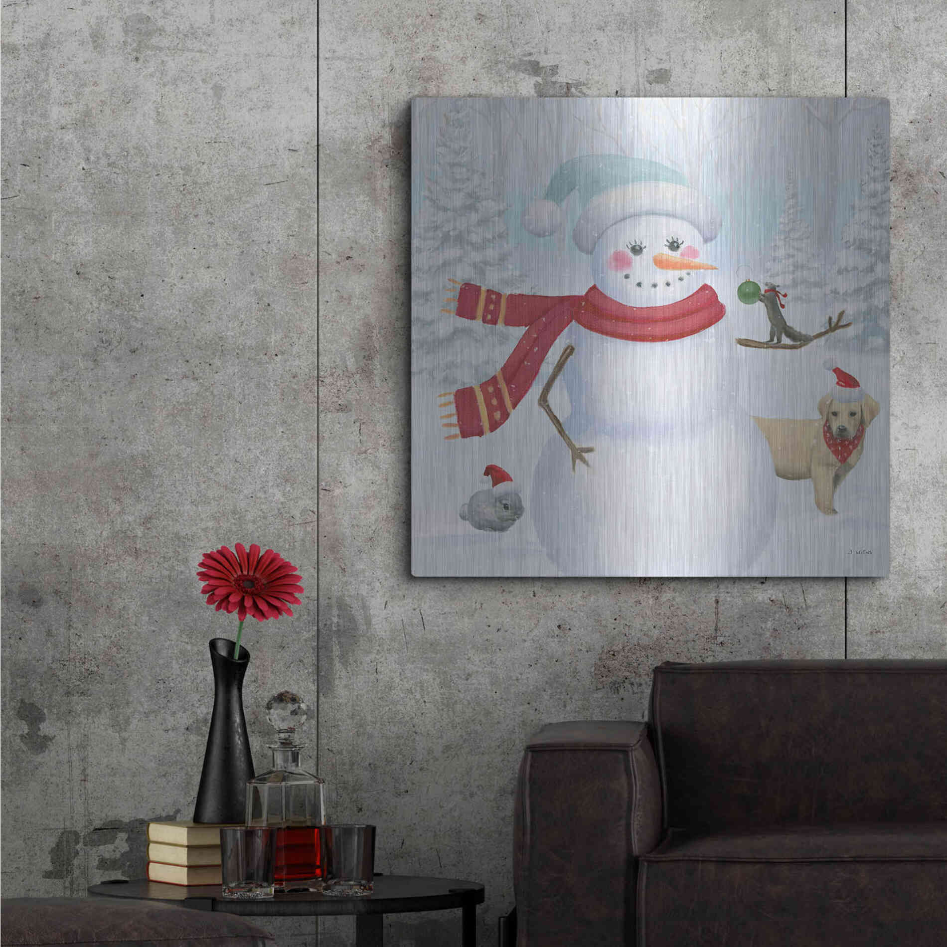 Luxe Metal Art 'Dressed for Christmas III Crop' by James Wiens, Metal Wall Art,36x36