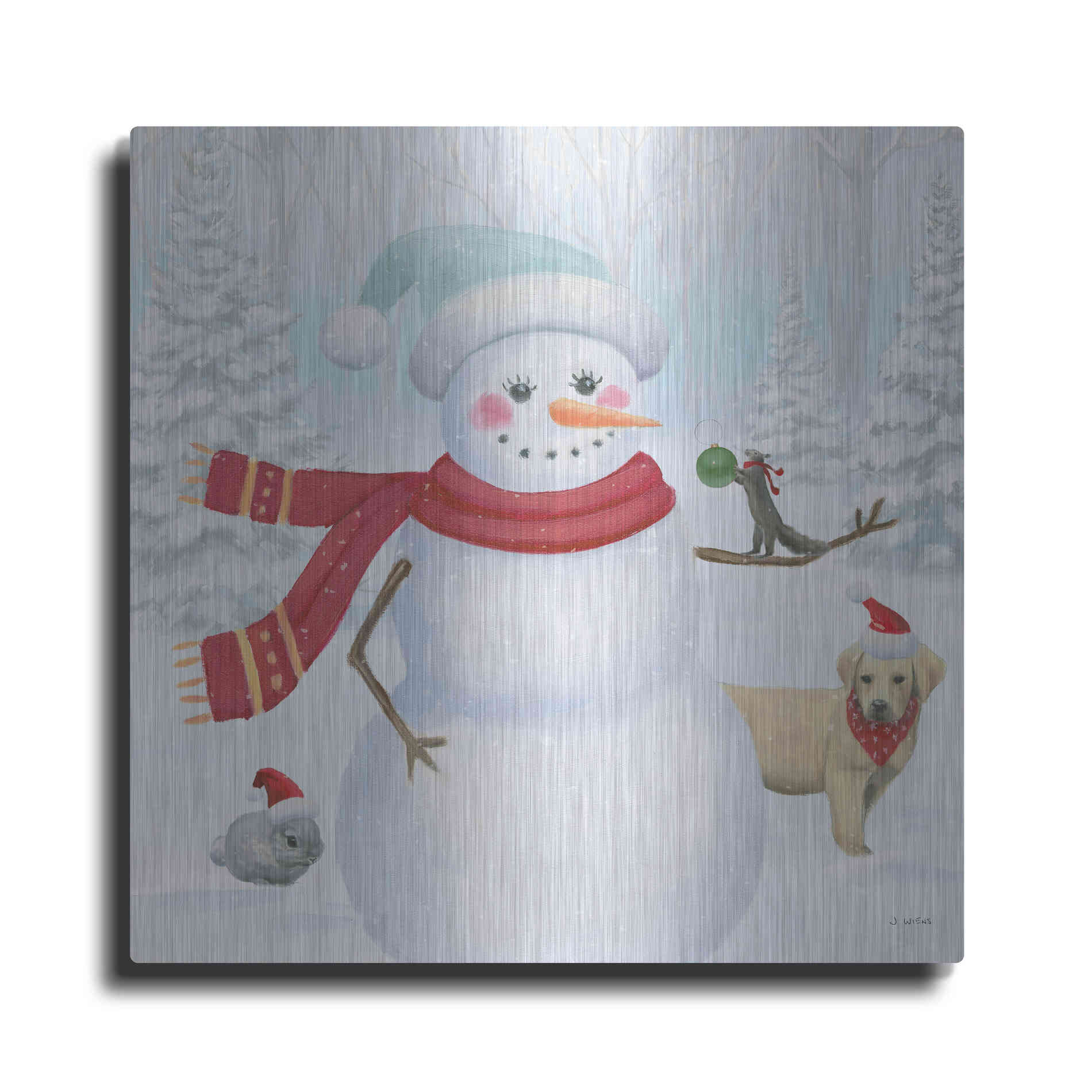 Luxe Metal Art 'Dressed for Christmas III Crop' by James Wiens, Metal Wall Art