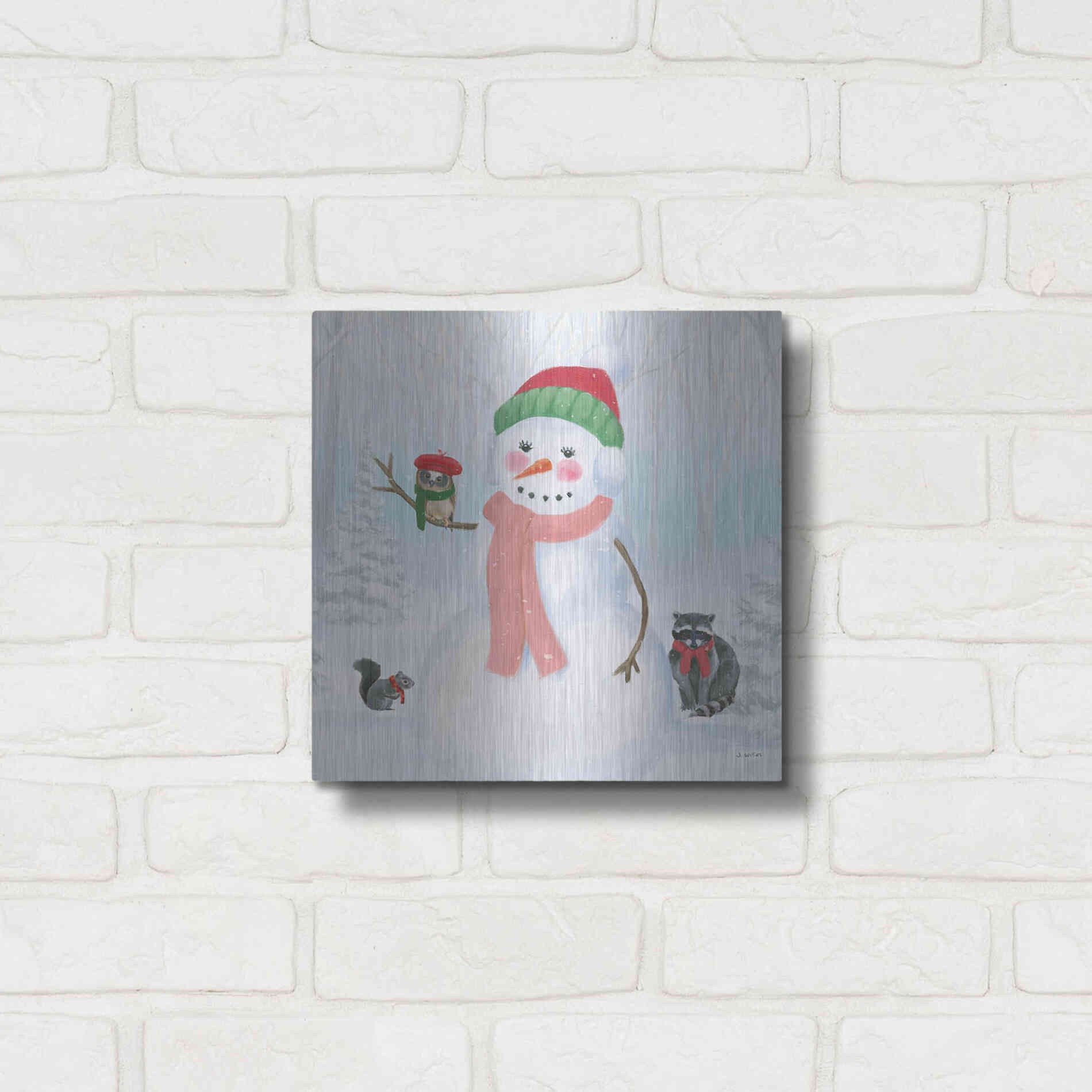 Luxe Metal Art 'Dressed for Christmas IV Crop' by James Wiens, Metal Wall Art,12x12