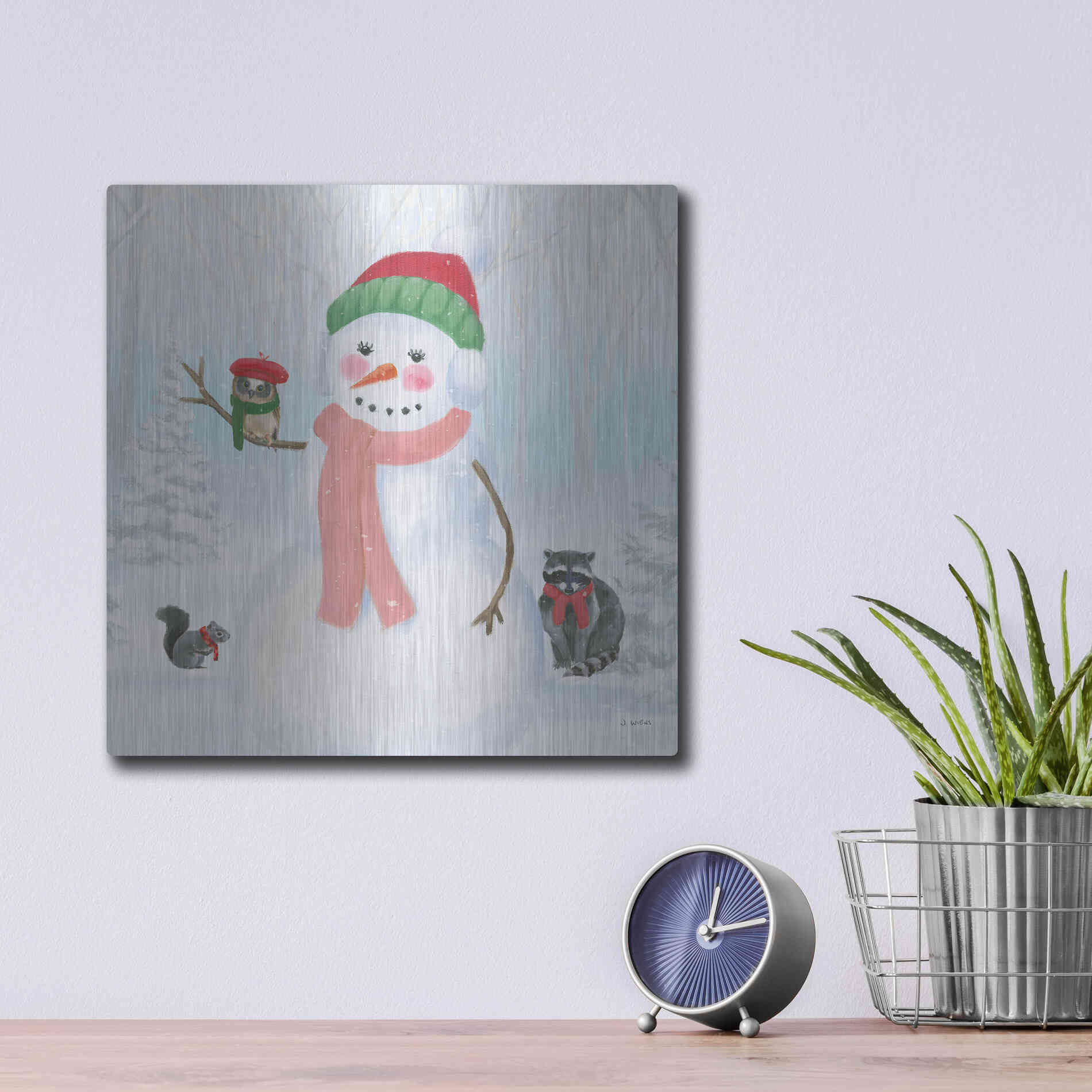 Luxe Metal Art 'Dressed for Christmas IV Crop' by James Wiens, Metal Wall Art,12x12