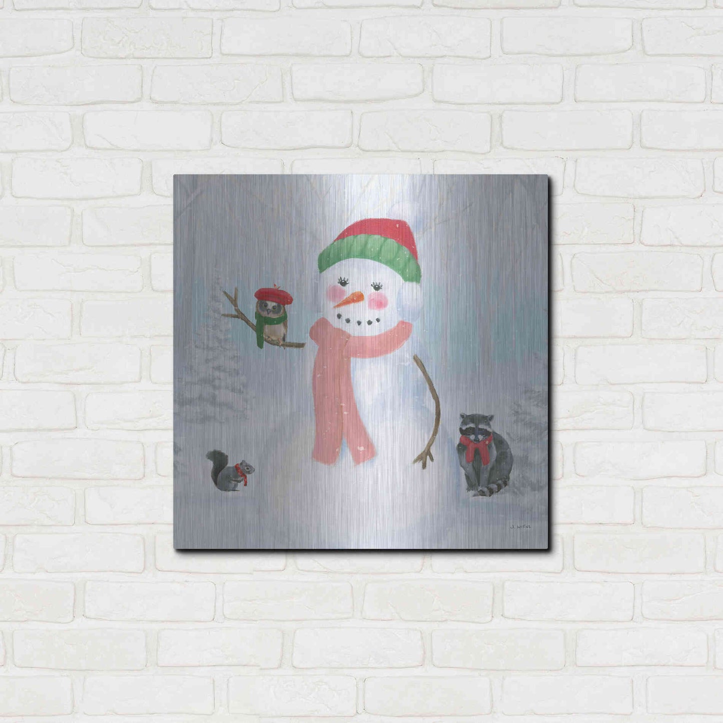 Luxe Metal Art 'Dressed for Christmas IV Crop' by James Wiens, Metal Wall Art,24x24