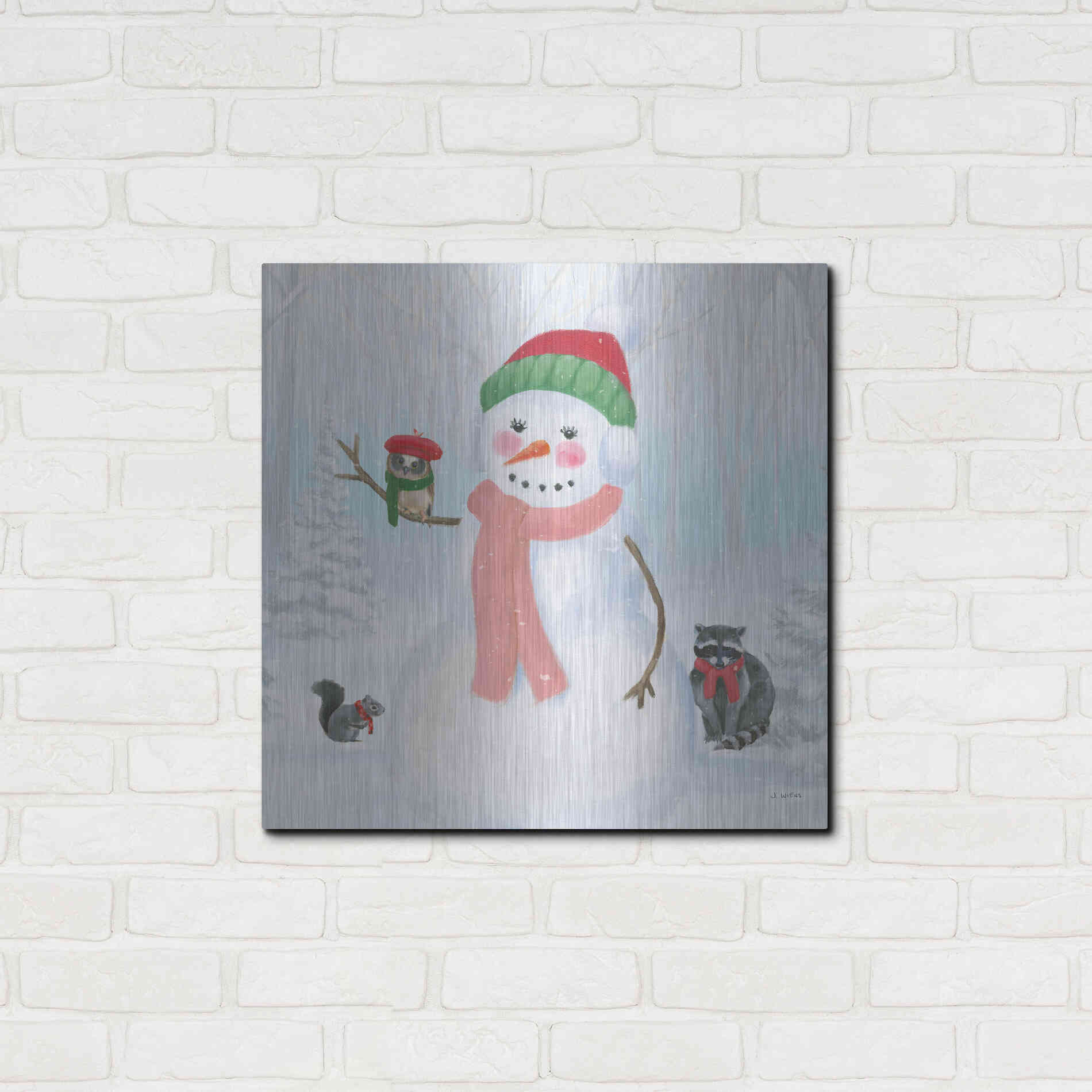 Luxe Metal Art 'Dressed for Christmas IV Crop' by James Wiens, Metal Wall Art,24x24