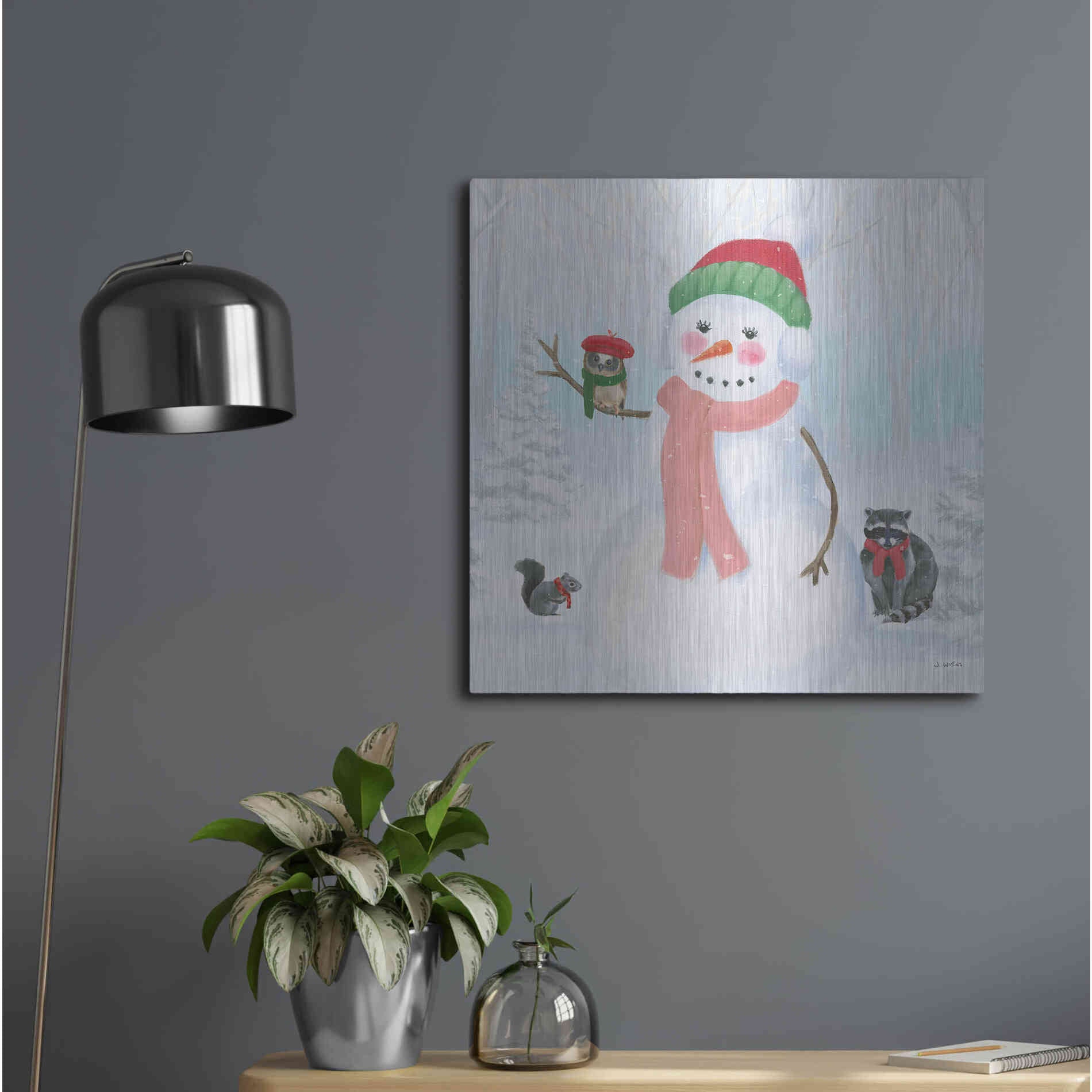 Luxe Metal Art 'Dressed for Christmas IV Crop' by James Wiens, Metal Wall Art,24x24