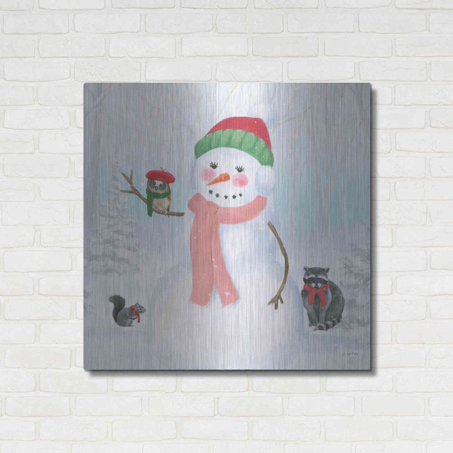 Luxe Metal Art 'Dressed for Christmas IV Crop' by James Wiens, Metal Wall Art,36x36