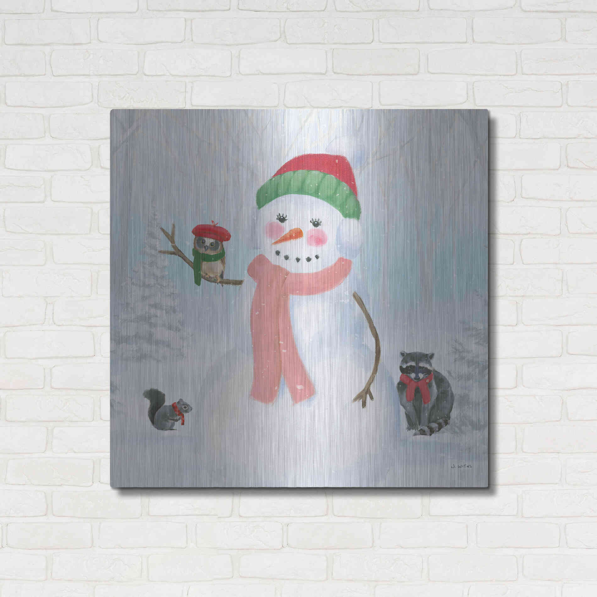 Luxe Metal Art 'Dressed for Christmas IV Crop' by James Wiens, Metal Wall Art,36x36