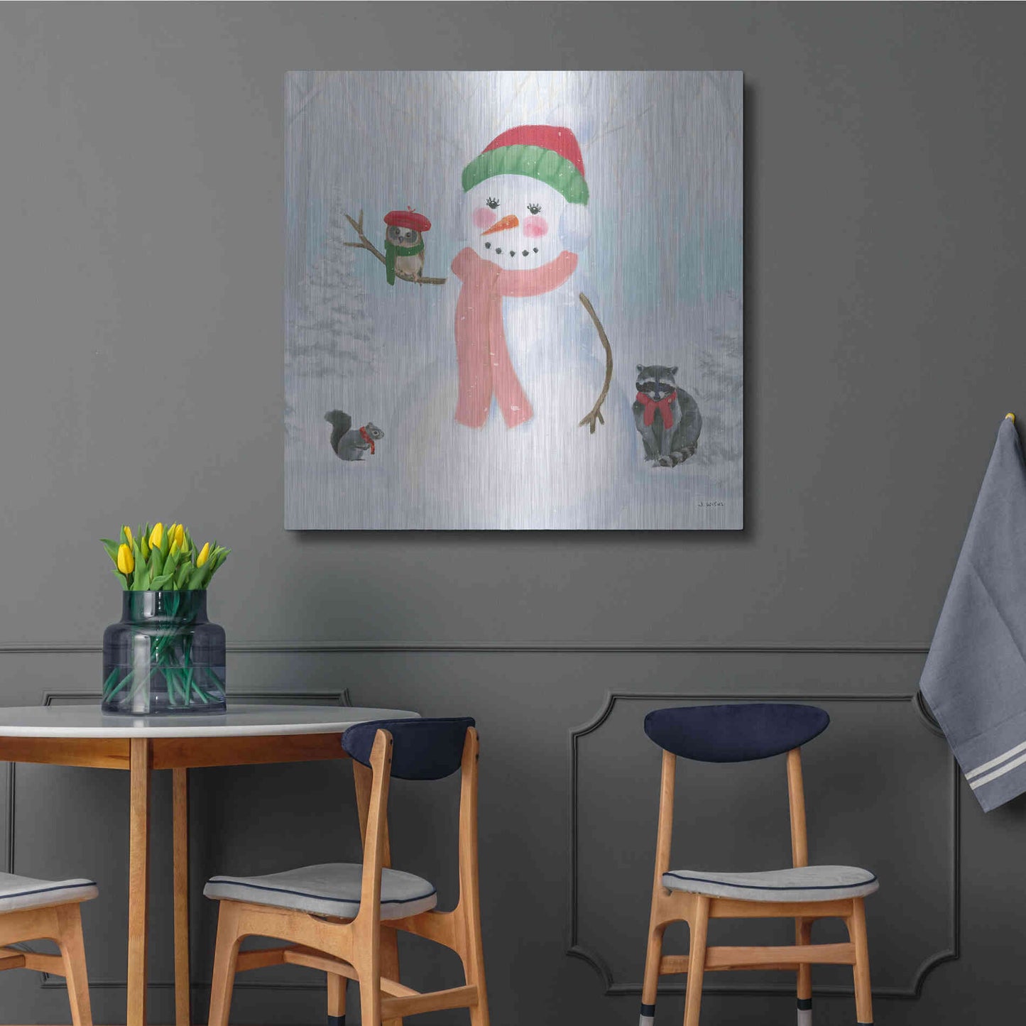 Luxe Metal Art 'Dressed for Christmas IV Crop' by James Wiens, Metal Wall Art,36x36