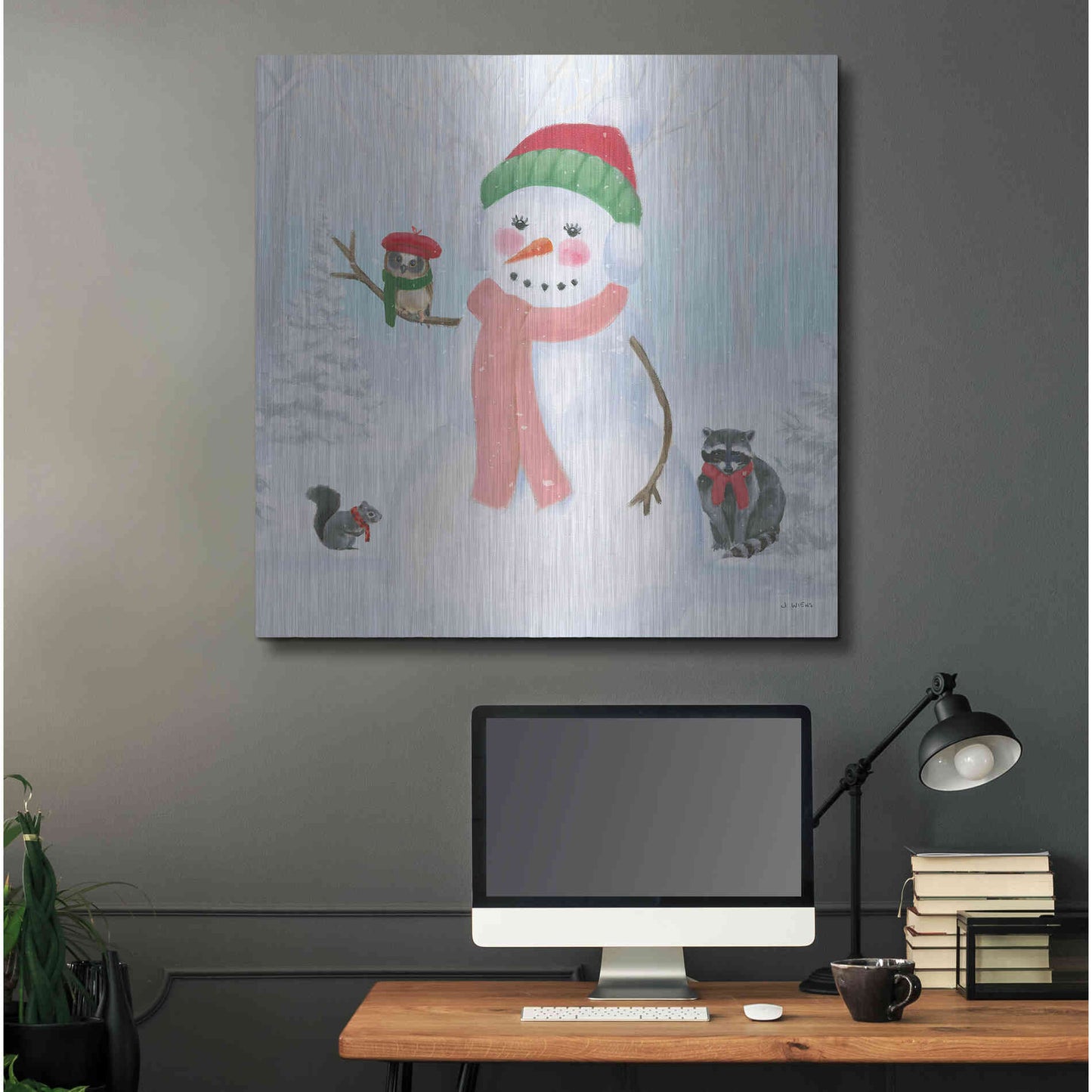 Luxe Metal Art 'Dressed for Christmas IV Crop' by James Wiens, Metal Wall Art,36x36