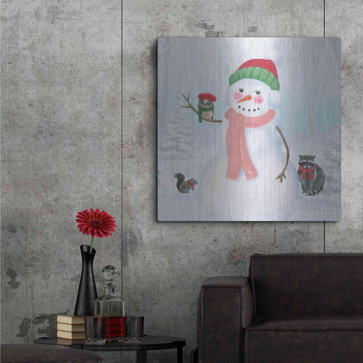 Luxe Metal Art 'Dressed for Christmas IV Crop' by James Wiens, Metal Wall Art,36x36