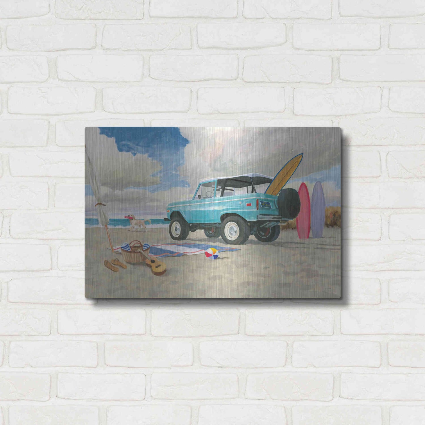 Luxe Metal Art 'Beach Ride I' by James Wiens, Metal Wall Art,24x16