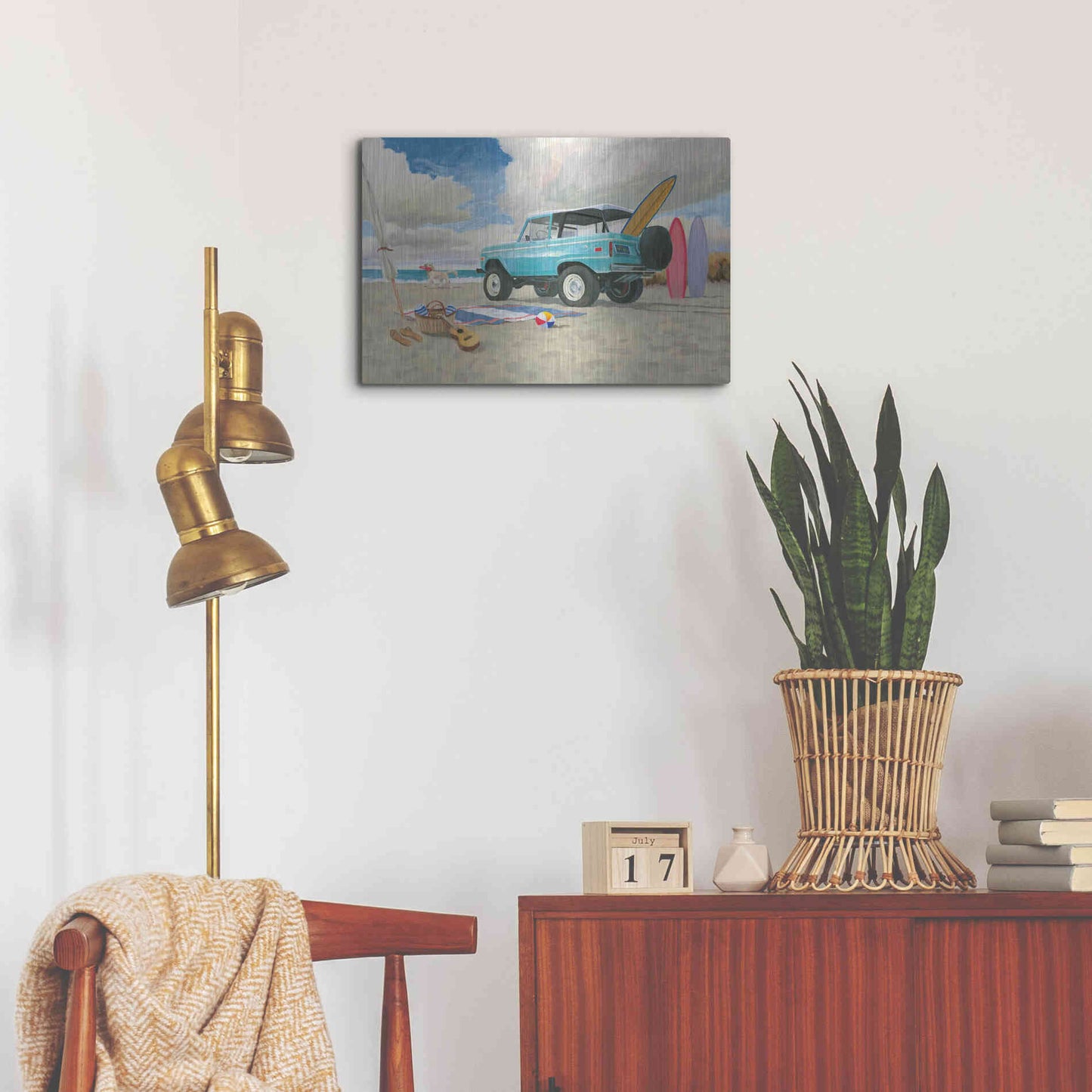 Luxe Metal Art 'Beach Ride I' by James Wiens, Metal Wall Art,24x16